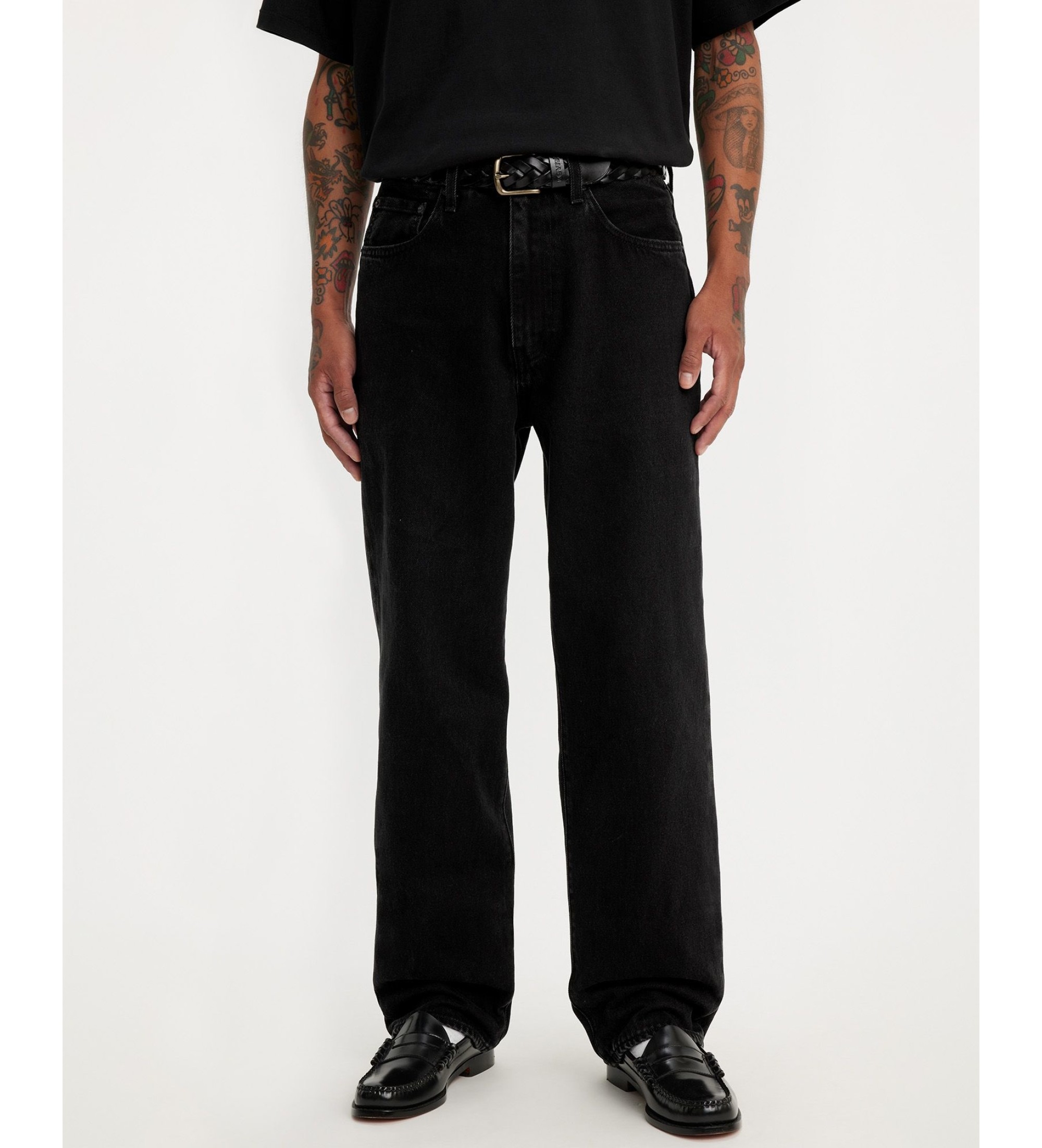 Levi's für Herren. 29037-0066 Jeans 568 Loose Straight schwarz (30/32), Lässig, Baumwolle, Denim