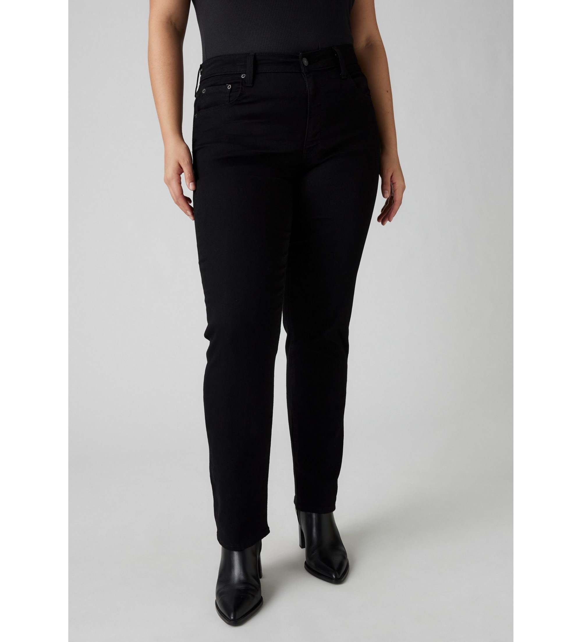 Levi's für Damen. 18883-0321 Gerade High-Waisted Jeans 724 schwarz (33/32), Lässig, Baumwolle, Denim