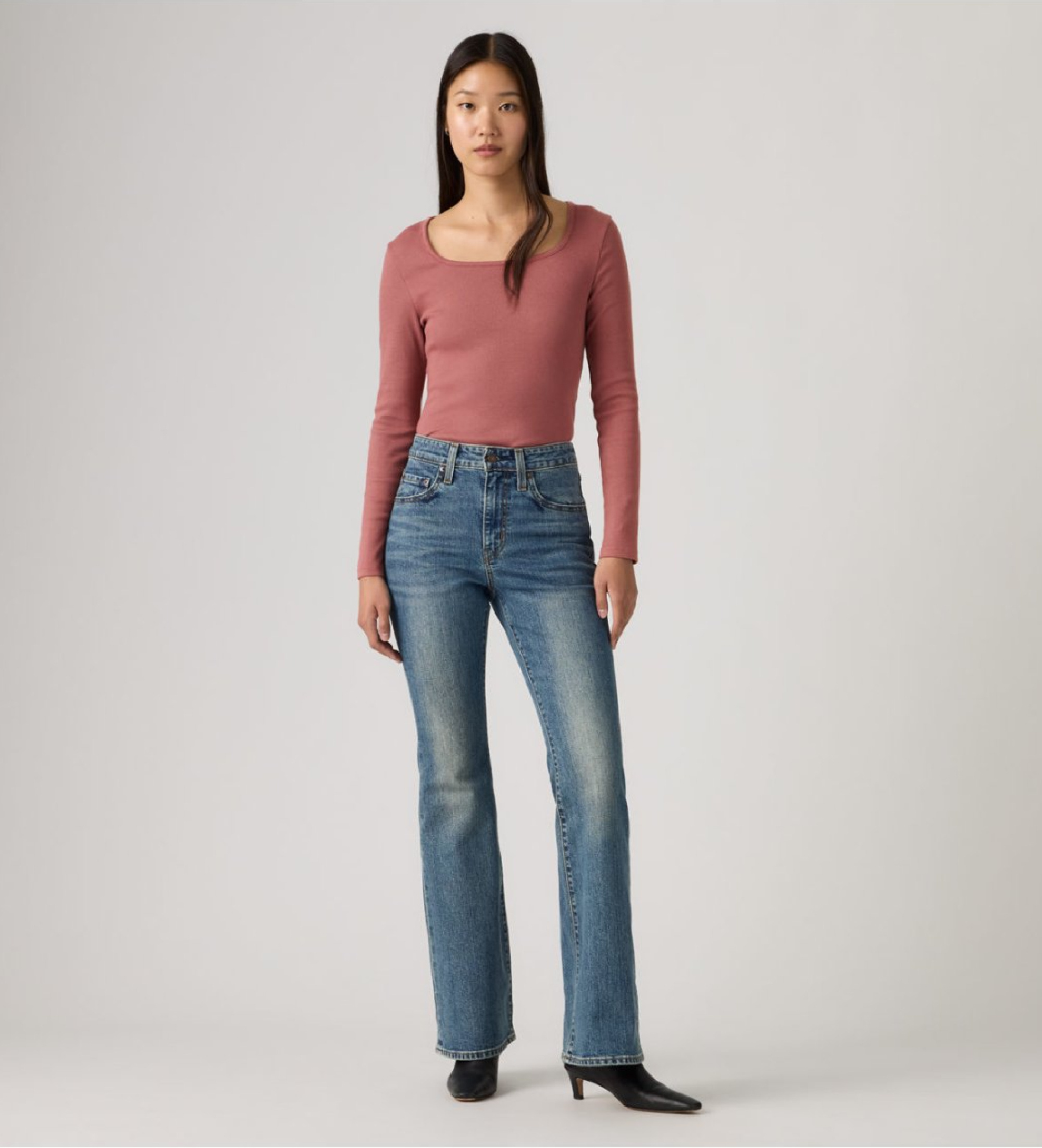 Levi's für Damen. A3410-0168 Jeans 726 High Rise Flare blau (25/30), Lässig, Baumwolle, Denim
