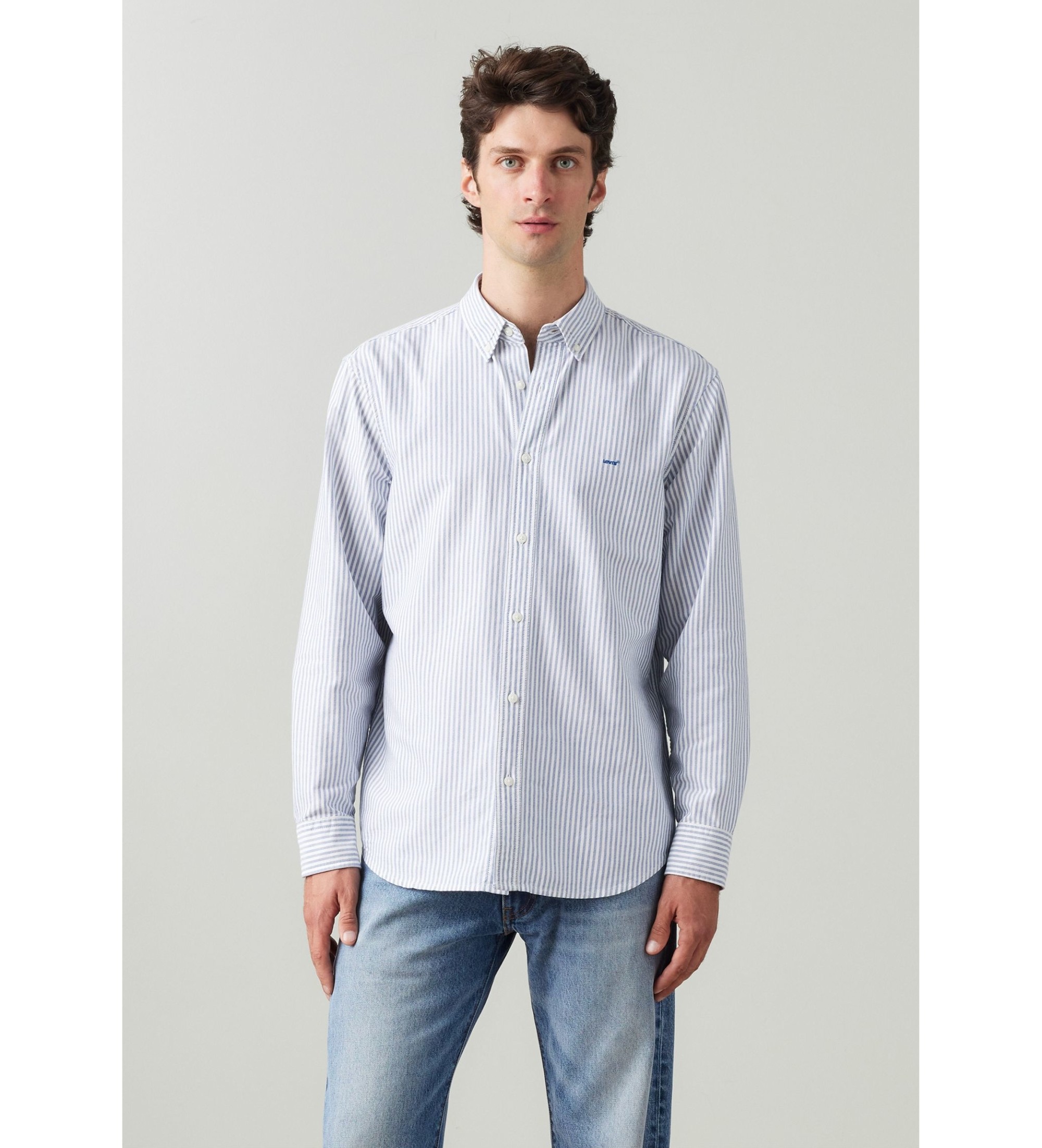 Levi's für Herren. A7210-0023 Echtes blaues Button-Down-Hemd (XL), Lässig, Baumwolle, Langarm