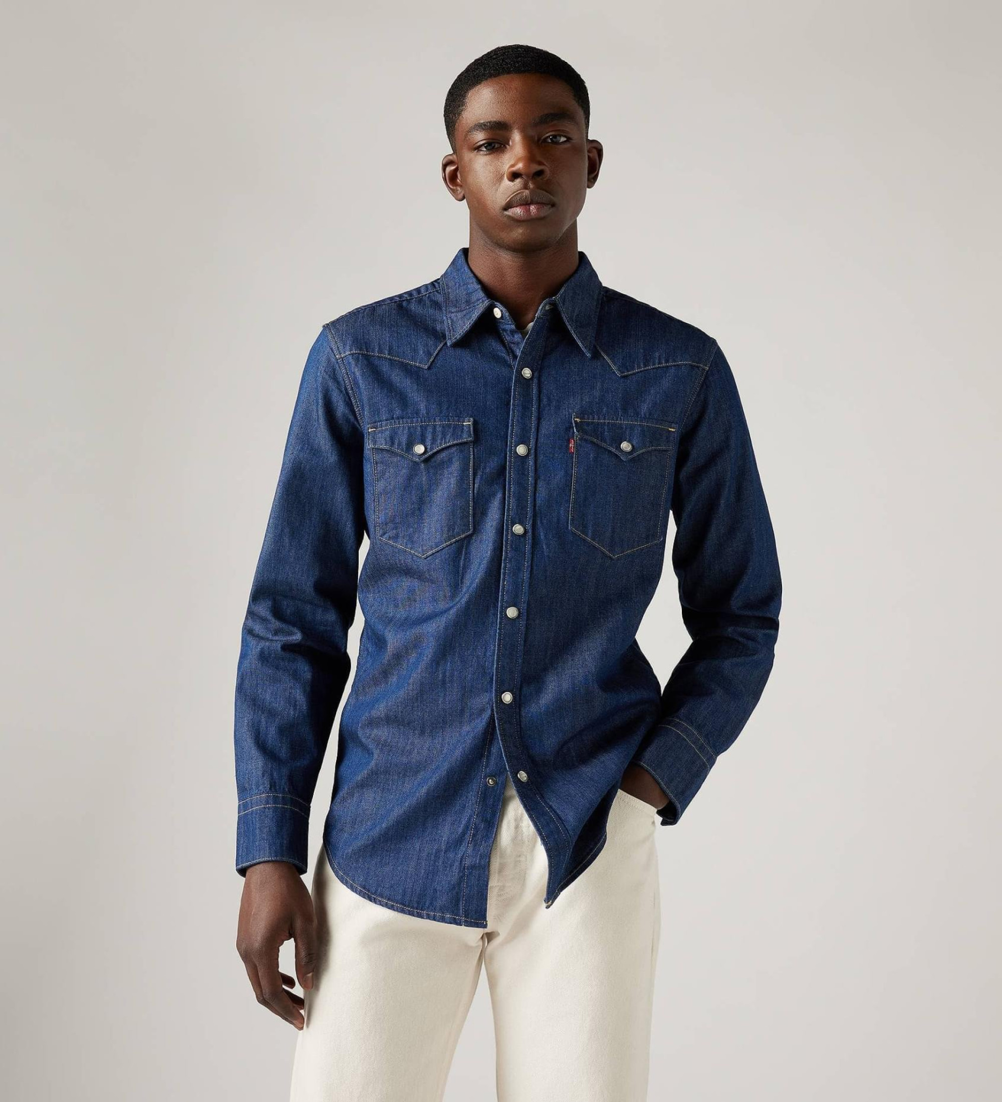 Levi's für Herren. 85744-0000 Bartstow Westernhemd navy (XL ), Lässig, Baumwolle, Langarm, Nachhaltig, Marine