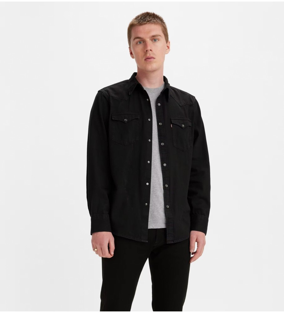 Levi's für Herren. 85744-0002 Bartstow Westernhemd schwarz (S ), Lässig, Baumwolle, Langarm, Nachhaltig