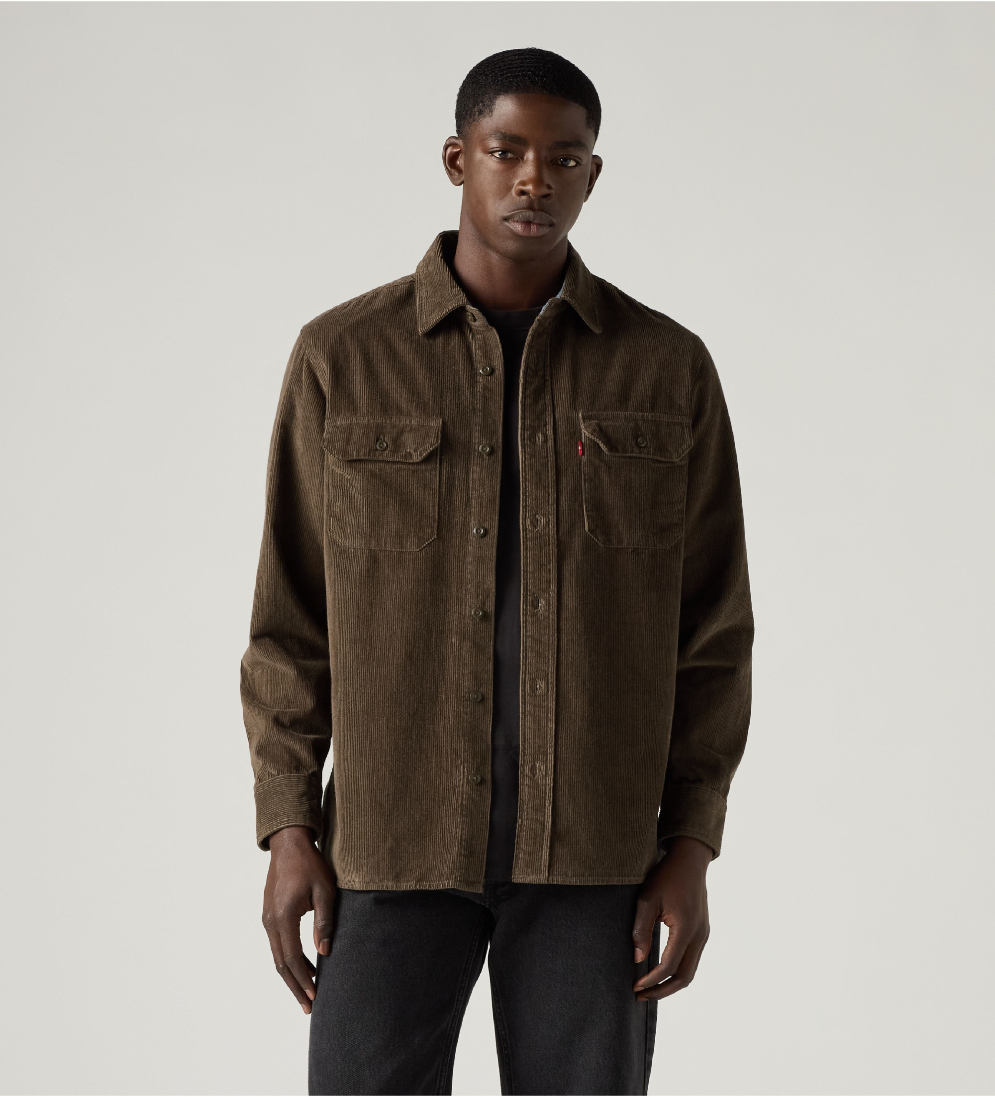 Levi's für Herren. 19587-0420 Braunes Classic Worker Hemd (M), Lässig, Kord, Langarm