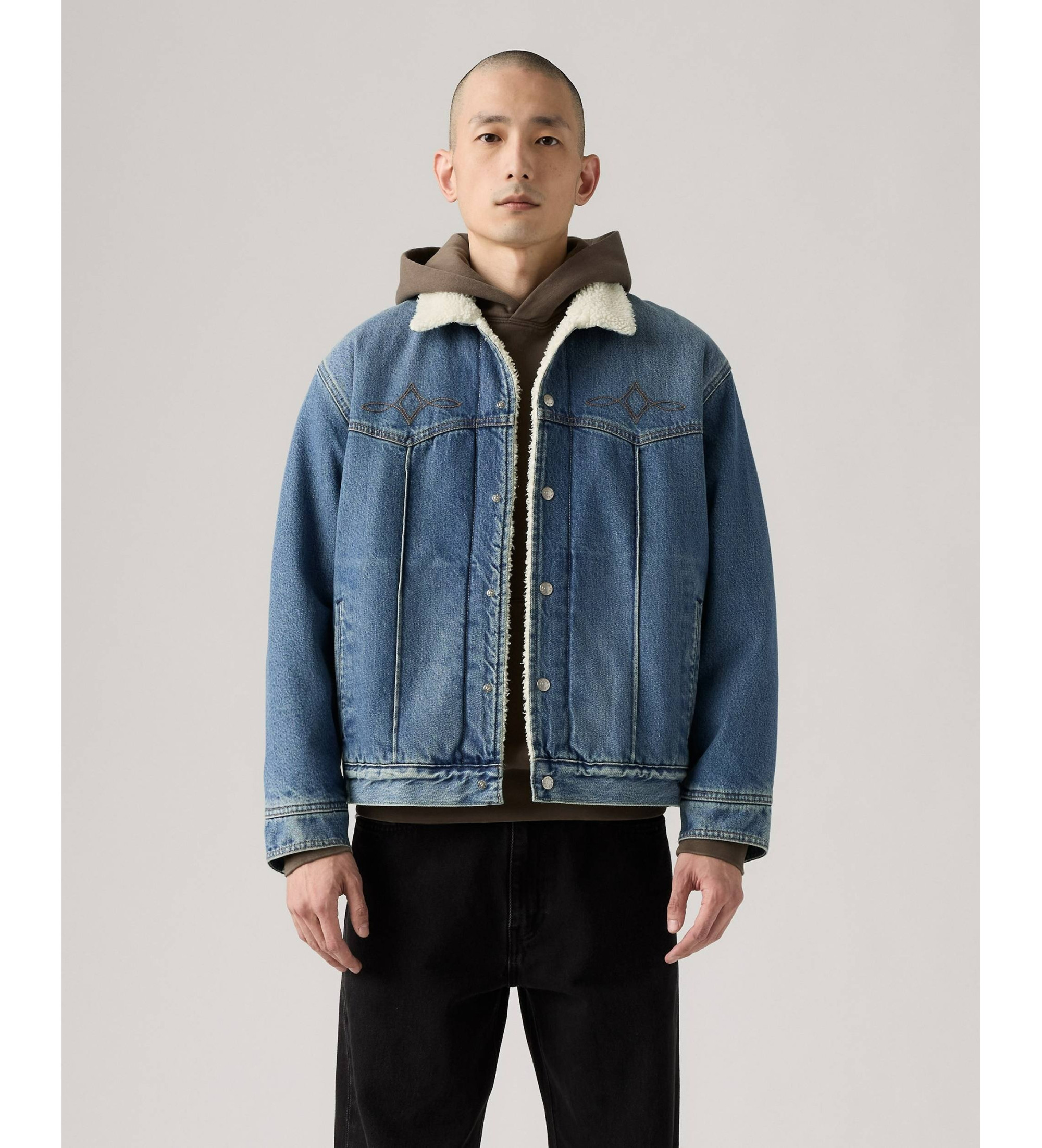 Levi's für Herren. 002WX-0001 Western Trucker Jacke blau (S), Lässig, Baumwolle, Denim