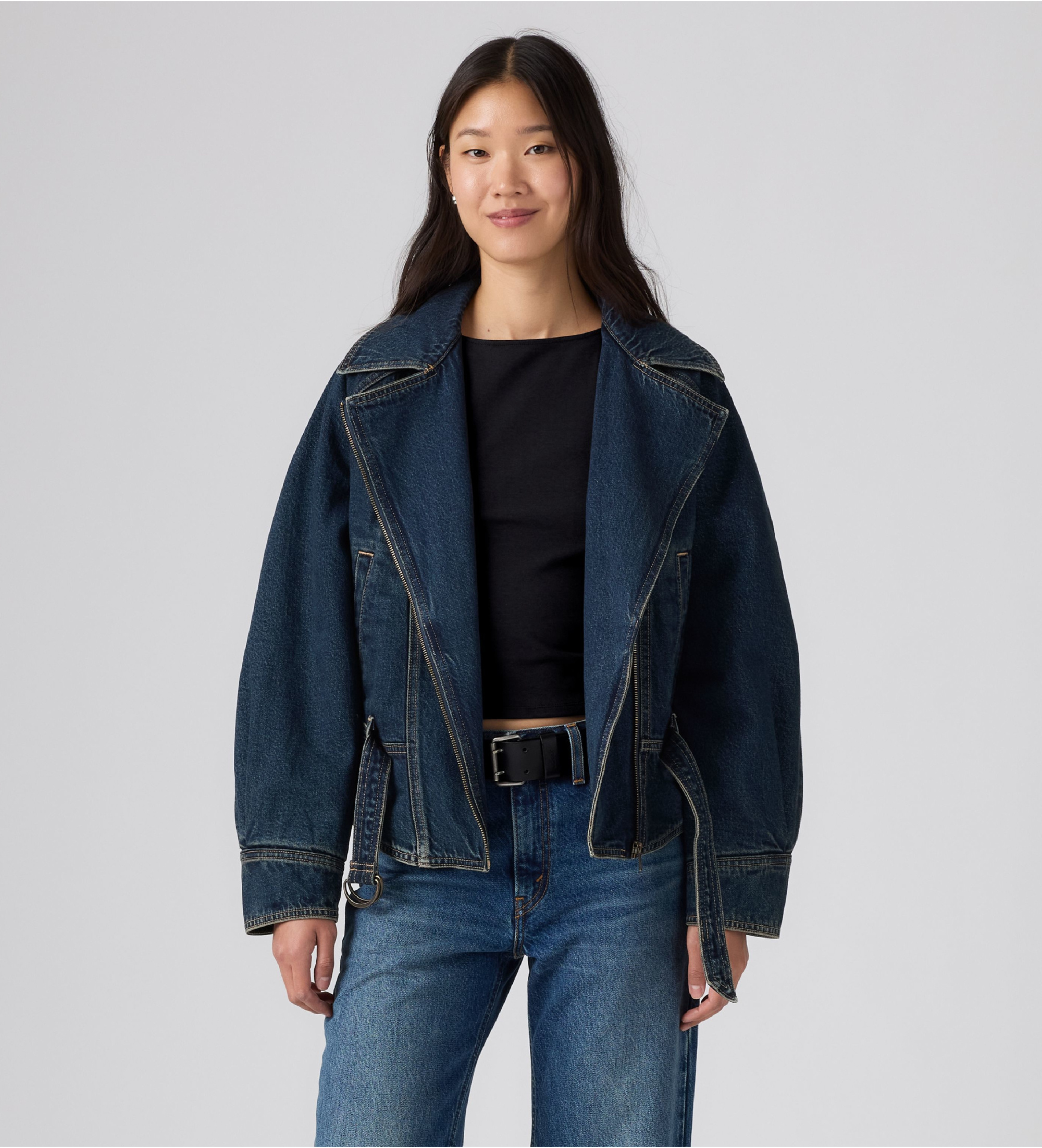 Levi's für Damen. 0088X-0000 Bomberjacke 80er dunkelblau (M), Lässig, Baumwolle, Denim