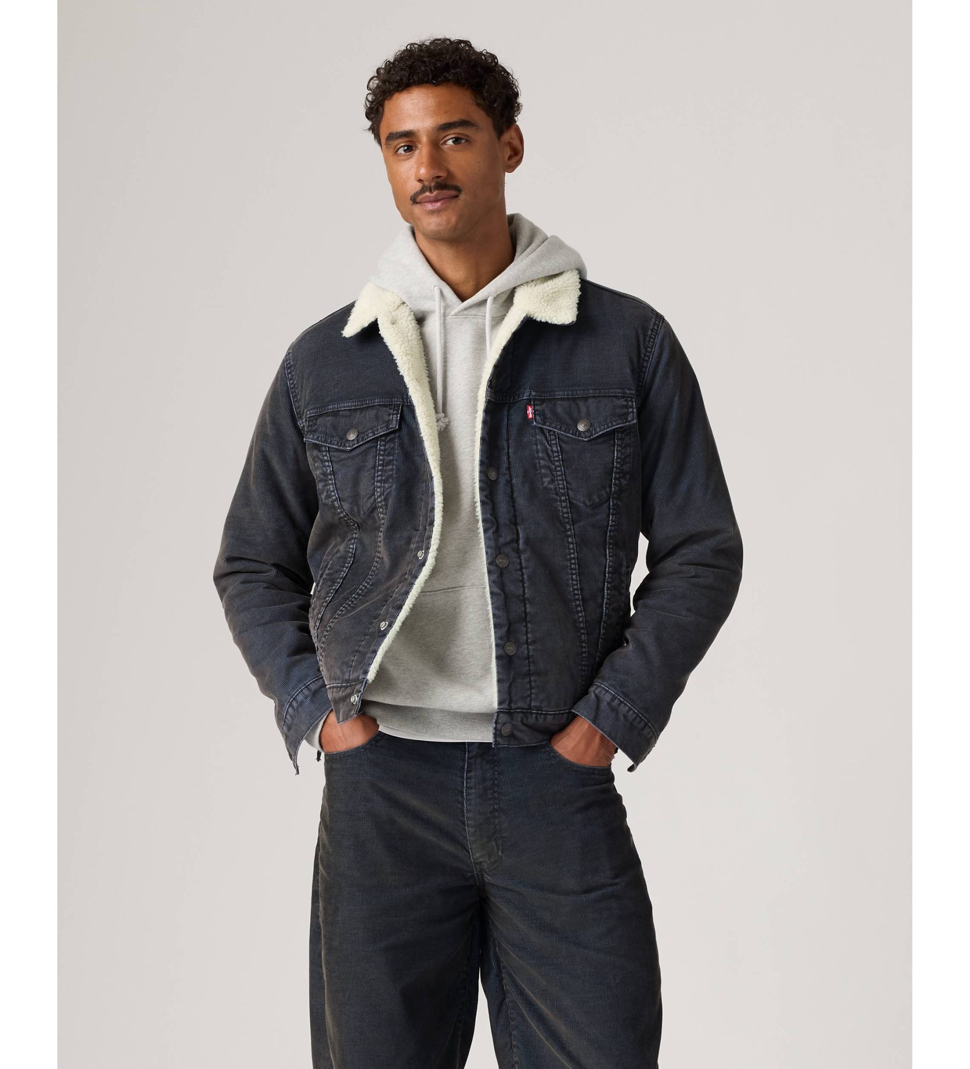Levi's für Herren. 16365-0351 Type 3 Sherpa Trucker Jacke schwarz (XL), Lässig, Baumwolle, Klassisch