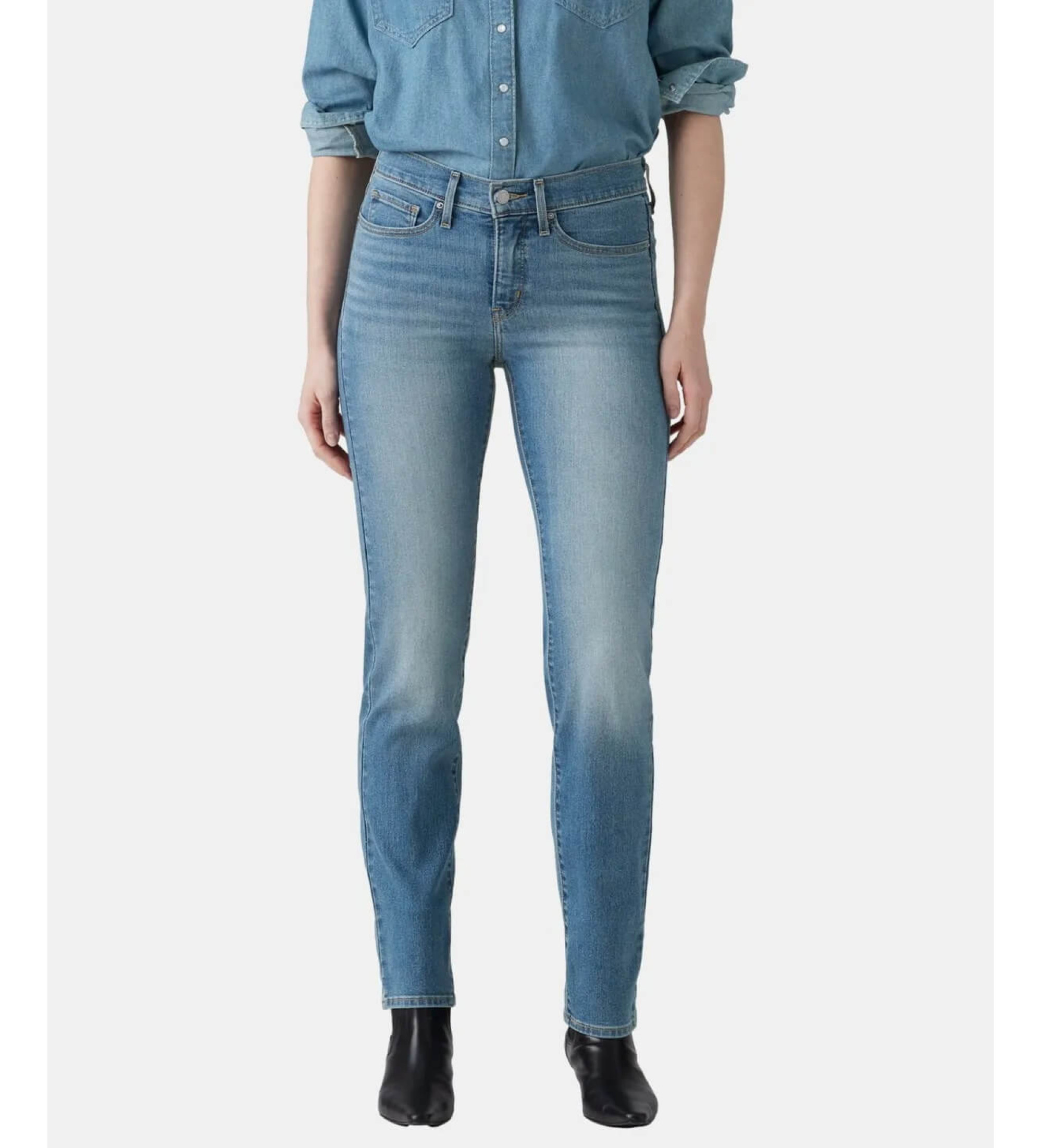 Levi's für Damen. 19631-0279 Jeans 314 Shaping Straight blau (27/32), Lässig, Baumwolle, Denim
