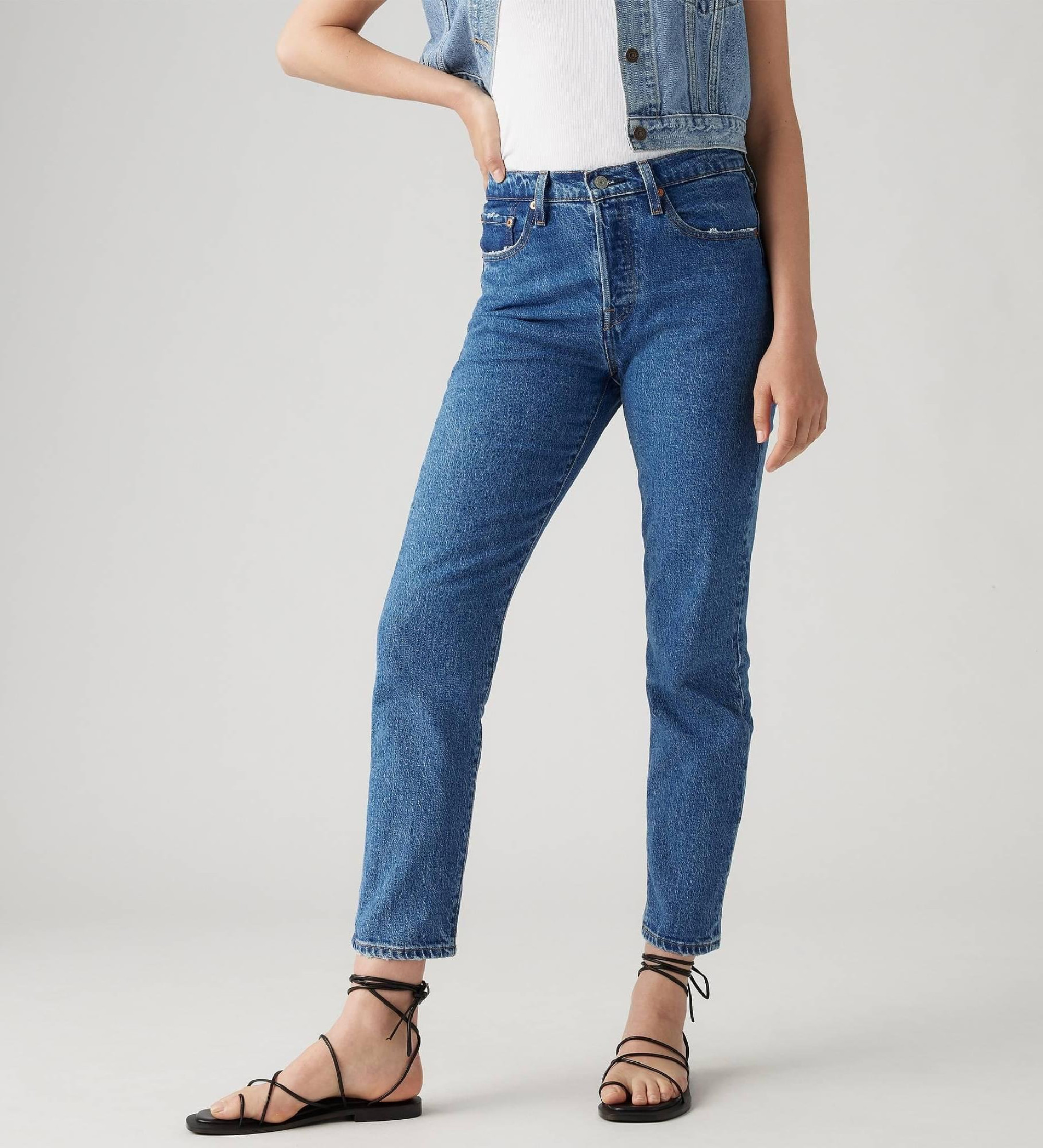 Levi's für Damen. 36200-0225 Jeans 501 navy blau (30/28), Lässig, Baumwolle, Denim, Elastan, Nachhaltig, Marine