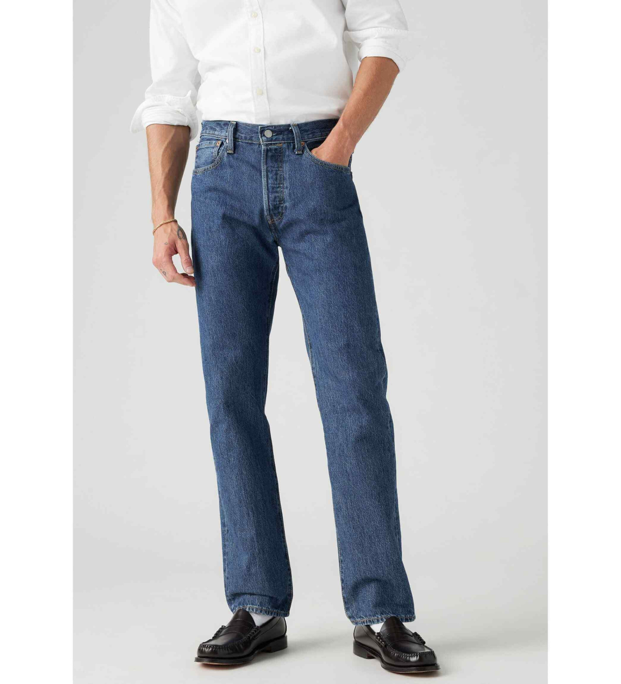 Levi's for man. 00501-0114 Jeans 501 Original stonewash blue (32/30), Casual, Cotton, Denim, Sustainable
