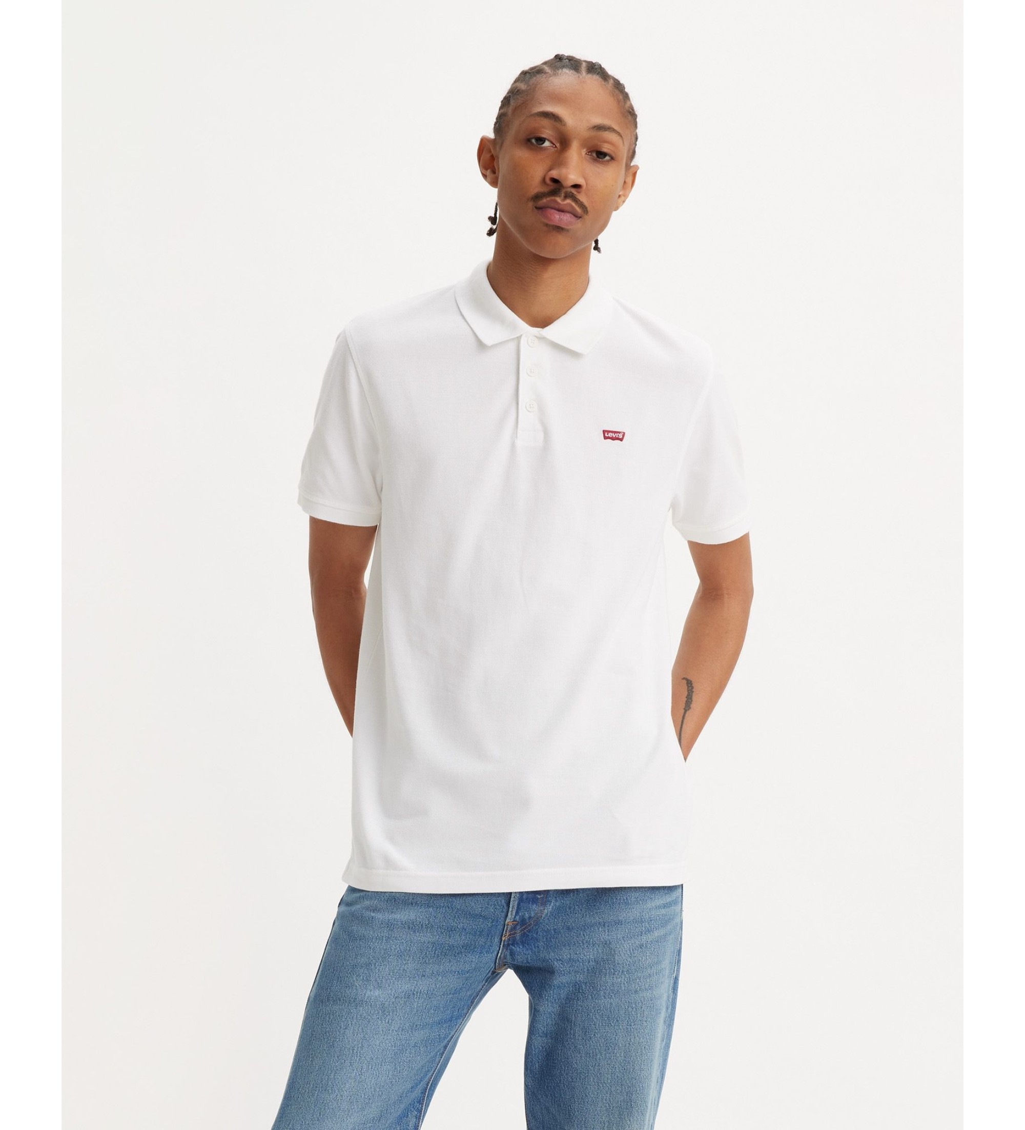 Levi's für Herren. 35883-0003 Polo Hm weiß (M), Lässig, Baumwolle, Kurzarm