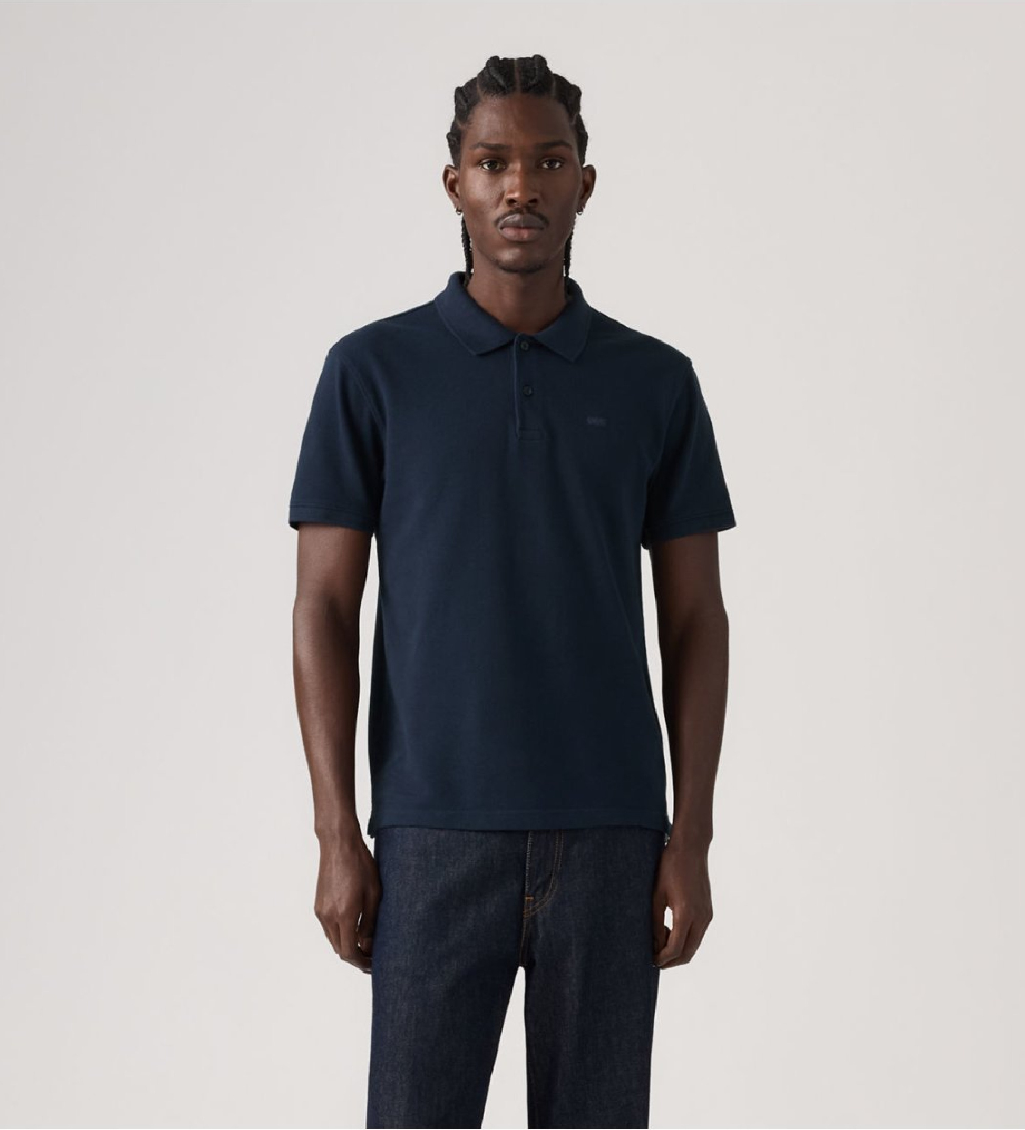Levi's für Herren. 005FM-0003 Original marineblaues Poloshirt (S), Lässig, Baumwolle, Kurzarm