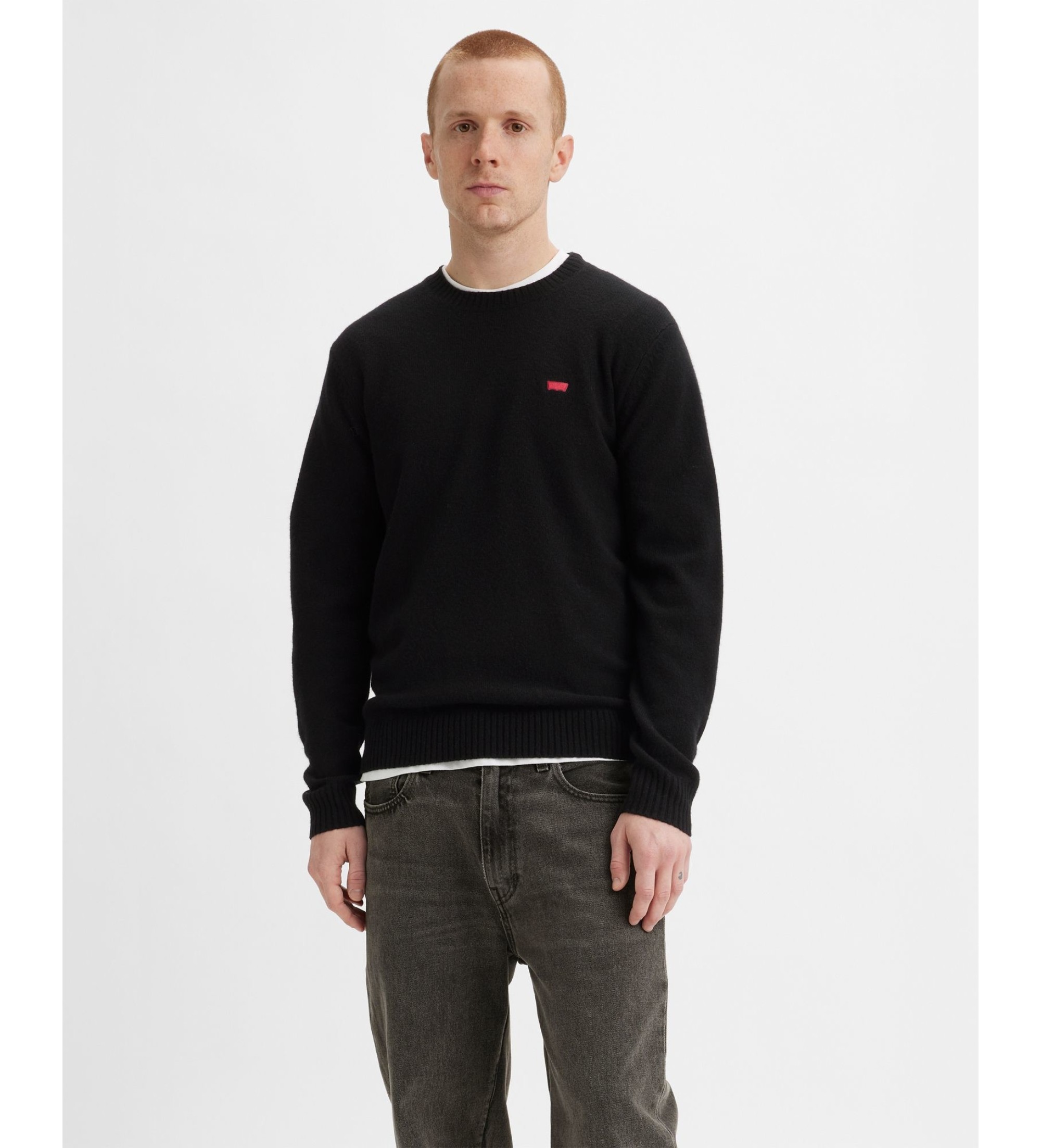 Levi's für Herren. A4320-0005 Schwarzes Original Housemark Sweatshirt (M), Lässig, Wolle