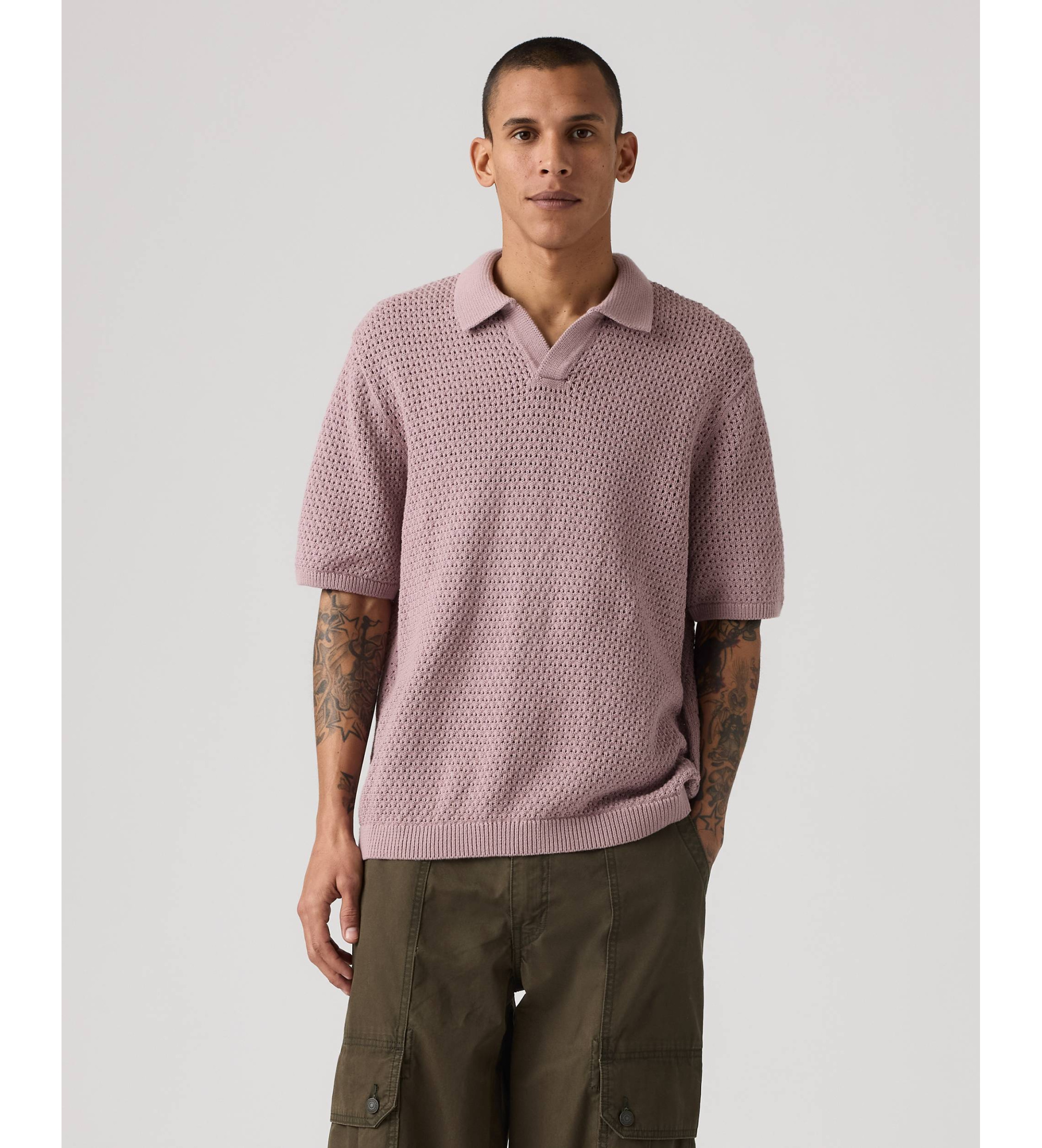 Levi's für Herren. 007T8-0001 Lila Polo-Shirt von Dillon (M), Lässig, Flieder, Baumwolle, Kurzarm