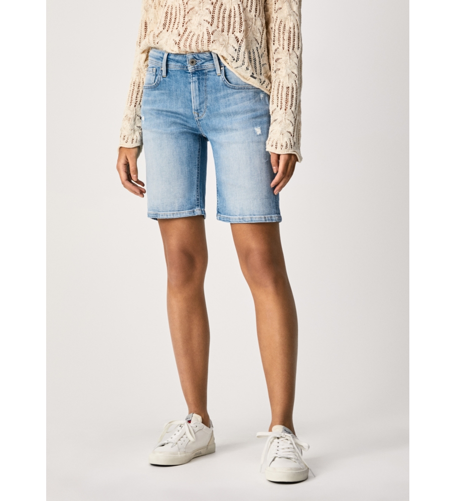 Pepe Jeans für Damen. PL801000PC9 Bermudashorts Poppy denim blau (26), Lässig, Baumwolle