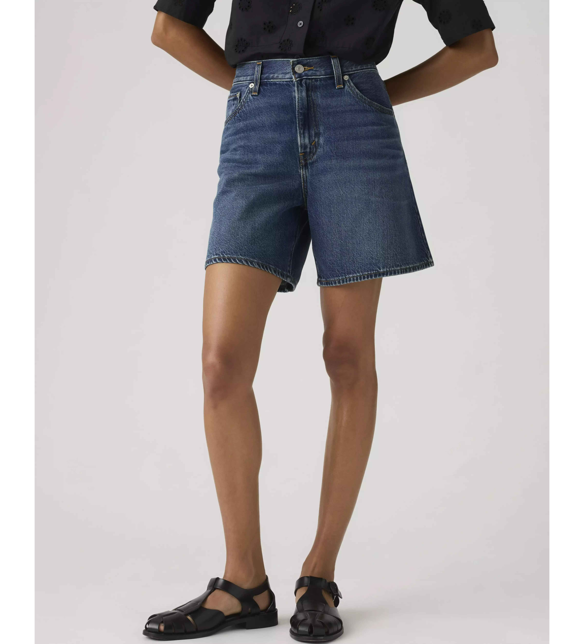 Levi's für Damen. A9311-0029 Blaue Baggy-Denim-Shorts (26), Lässig, Baumwolle
