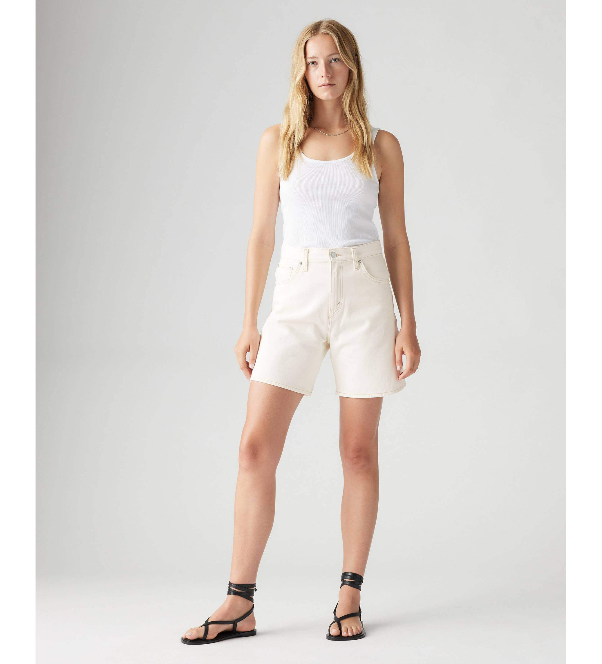 Levi's für Damen. A9311-0007 Baggy Shorts weiß (27), Lässig, Baumwolle