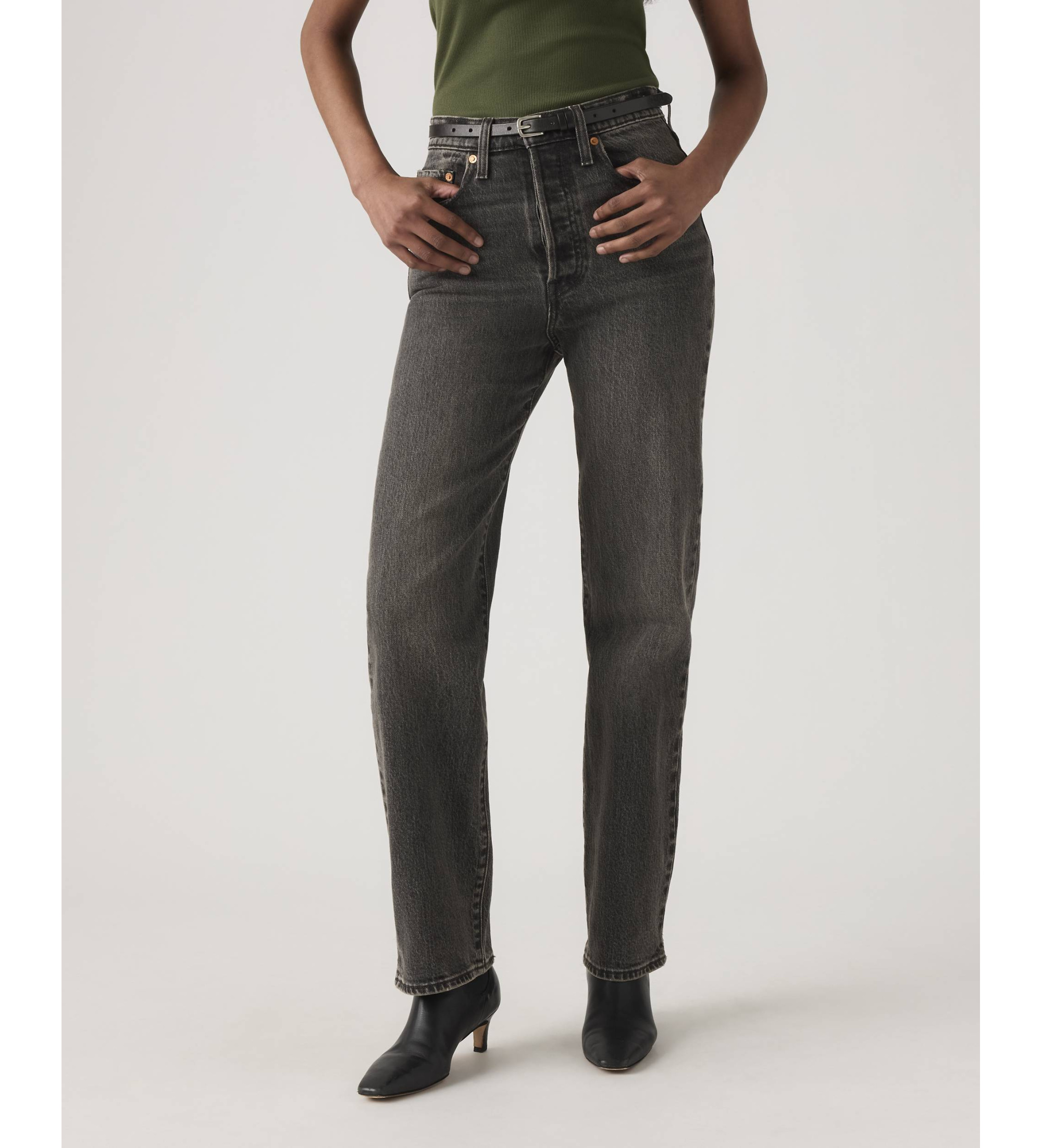 Levi's für Damen. 79078-0051 Jeans Ribcage Full Length schwarz (30/32), Lässig, Baumwolle, Denim