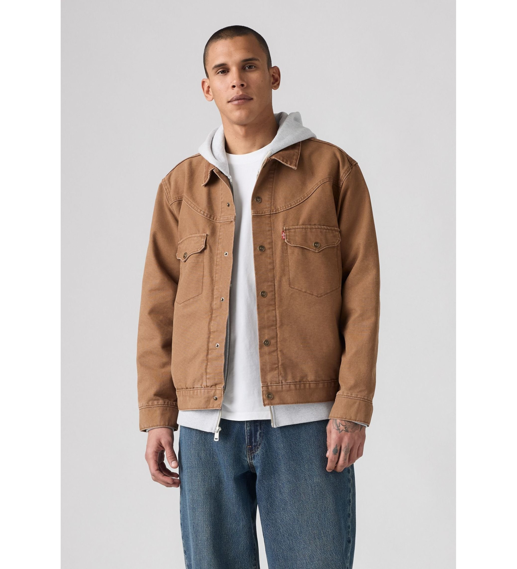 Levi's für Herren. 002WN-0002 Westernjacke North Action braun (M), Lässig, Baumwolle