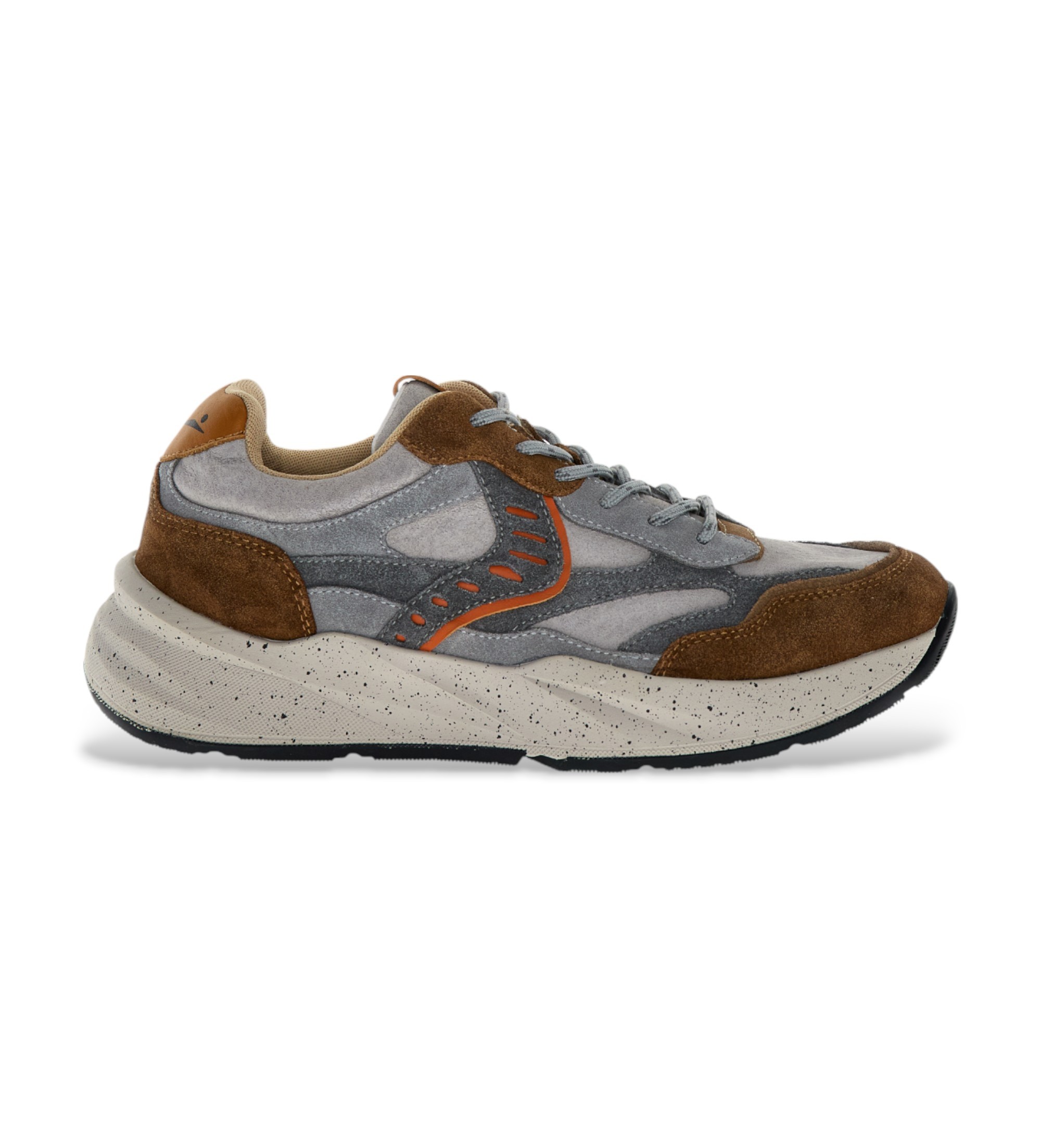 Voile blanche für Herren. 2019075 Leder Turnschuhe Club22 grau (43), Wohnung, 1 bis 3 cm, Schnürsenkel, Lässig