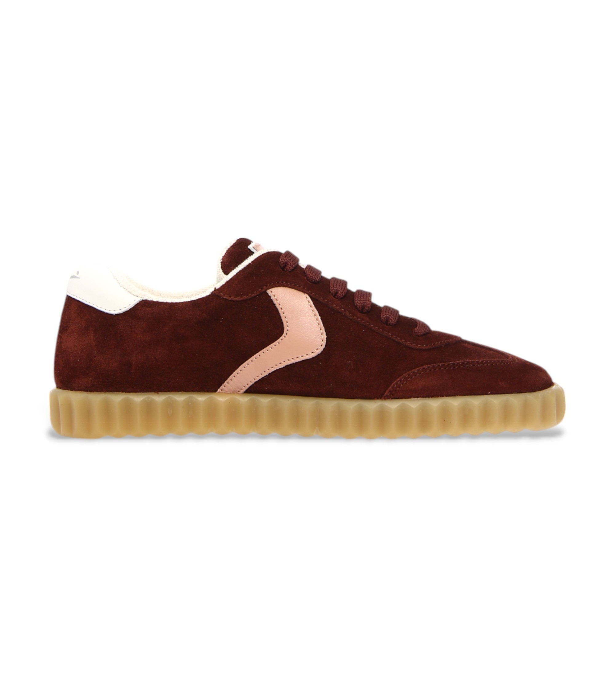Voile blanche für Damen. 2018630 Leder Sneakers Ines kastanienbraun (36), 1 bis 3 cm, Schnürsenkel, Lässig