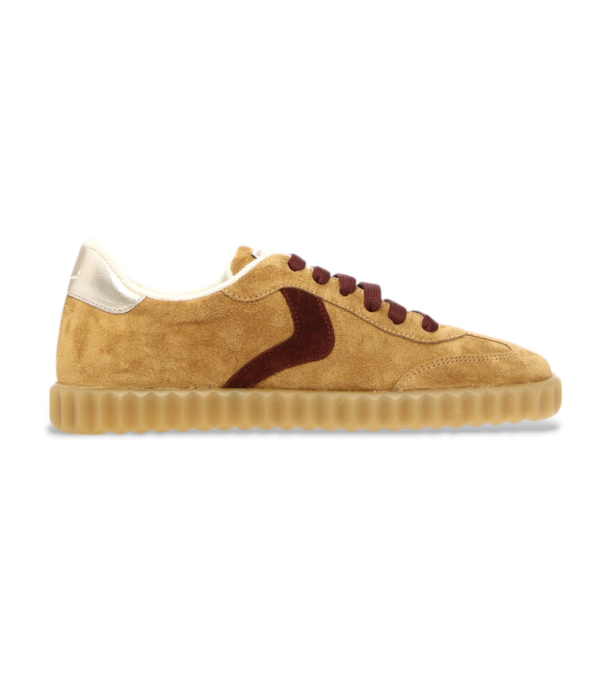 Voile blanche für Damen. 2018630 Leder Sneakers Ines beige (36), 1 bis 3 cm, Schnürsenkel, Lässig
