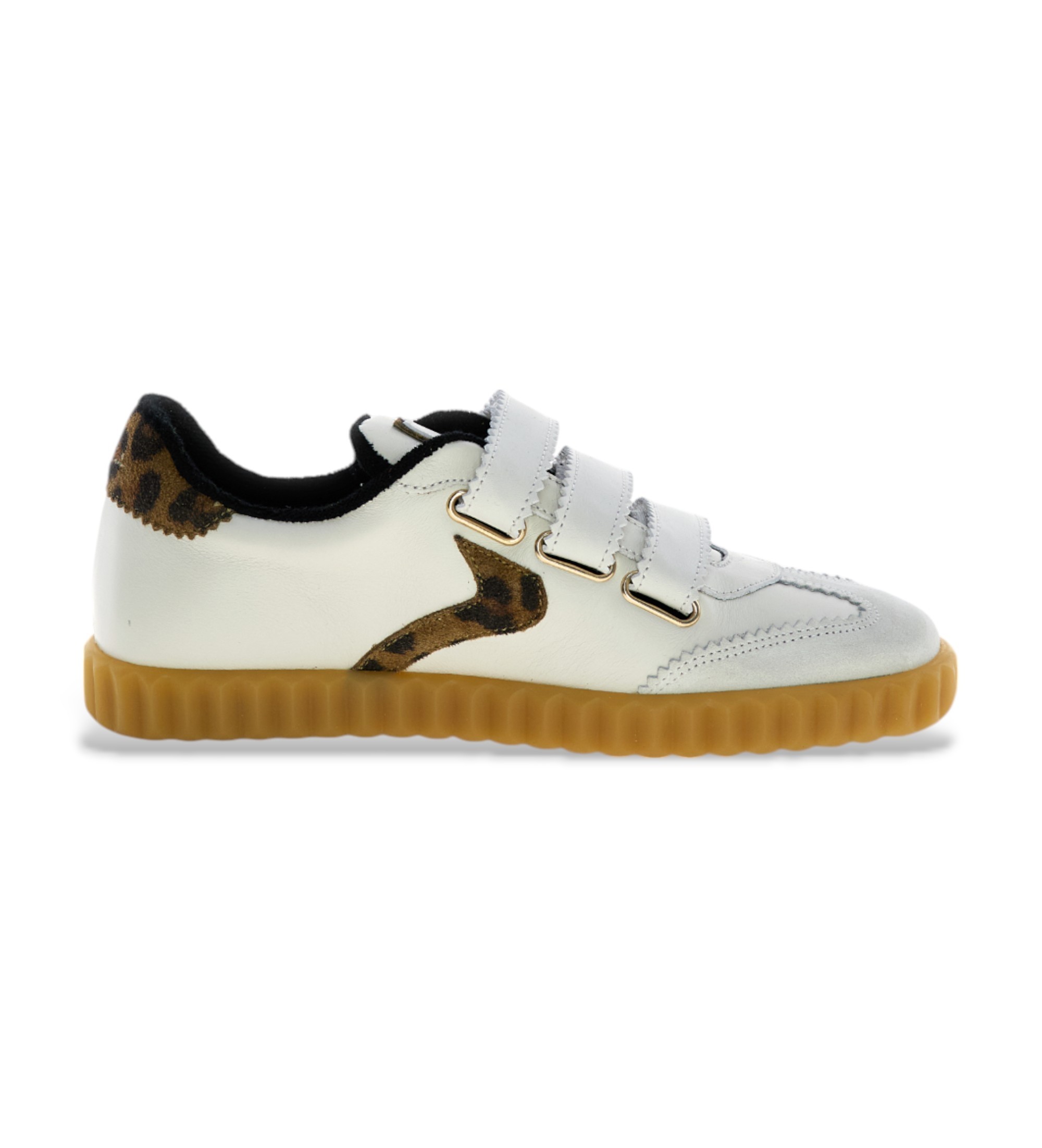Voile blanche für Damen. 2019512 Ines Fransen Leder Sneakers weiß (41), Wohnung, Klettverschluss, Lässig