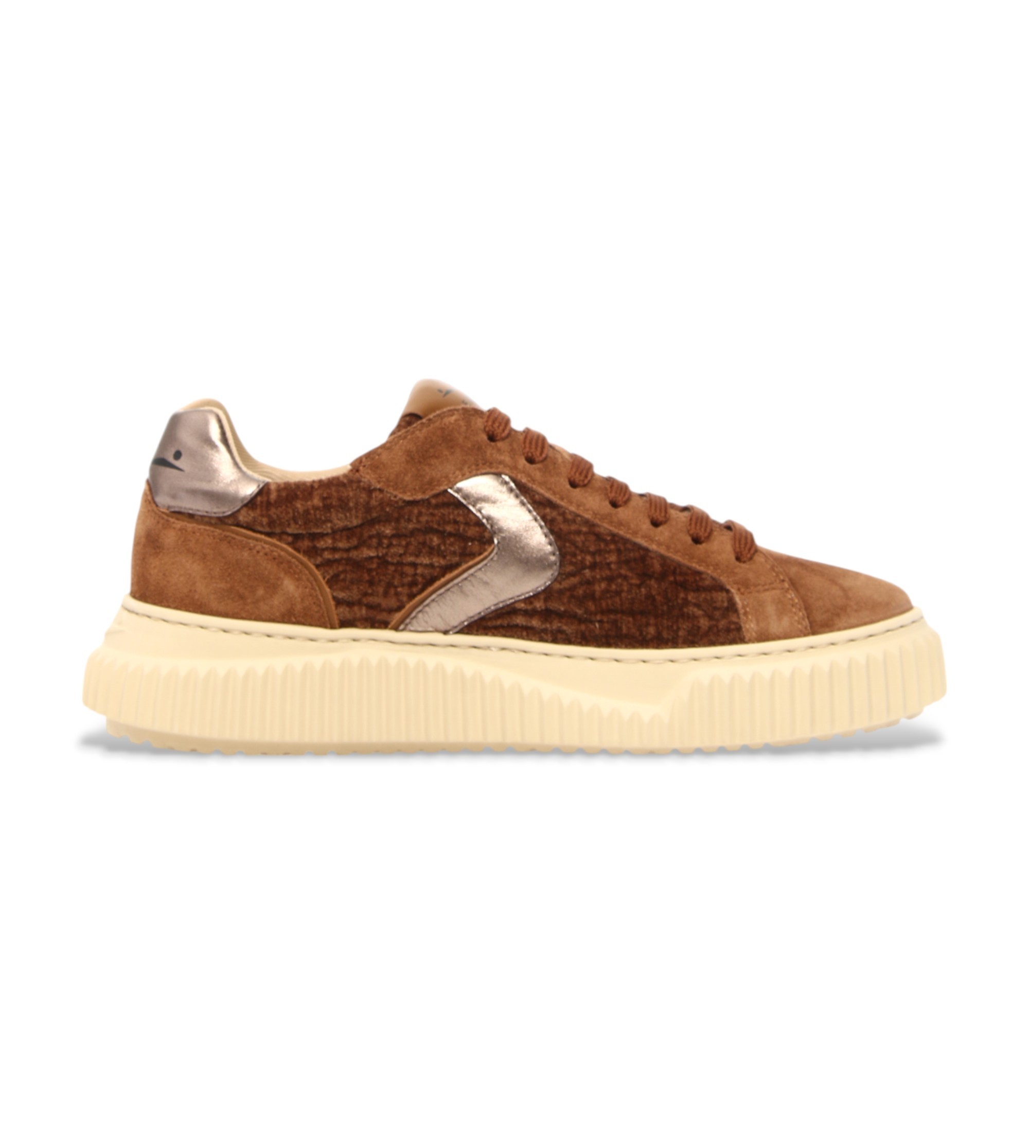 Voile blanche für Damen. 2017542 Braune Lipari-Ledersneakers (38), 1 bis 3 cm, Schnürsenkel, Lässig