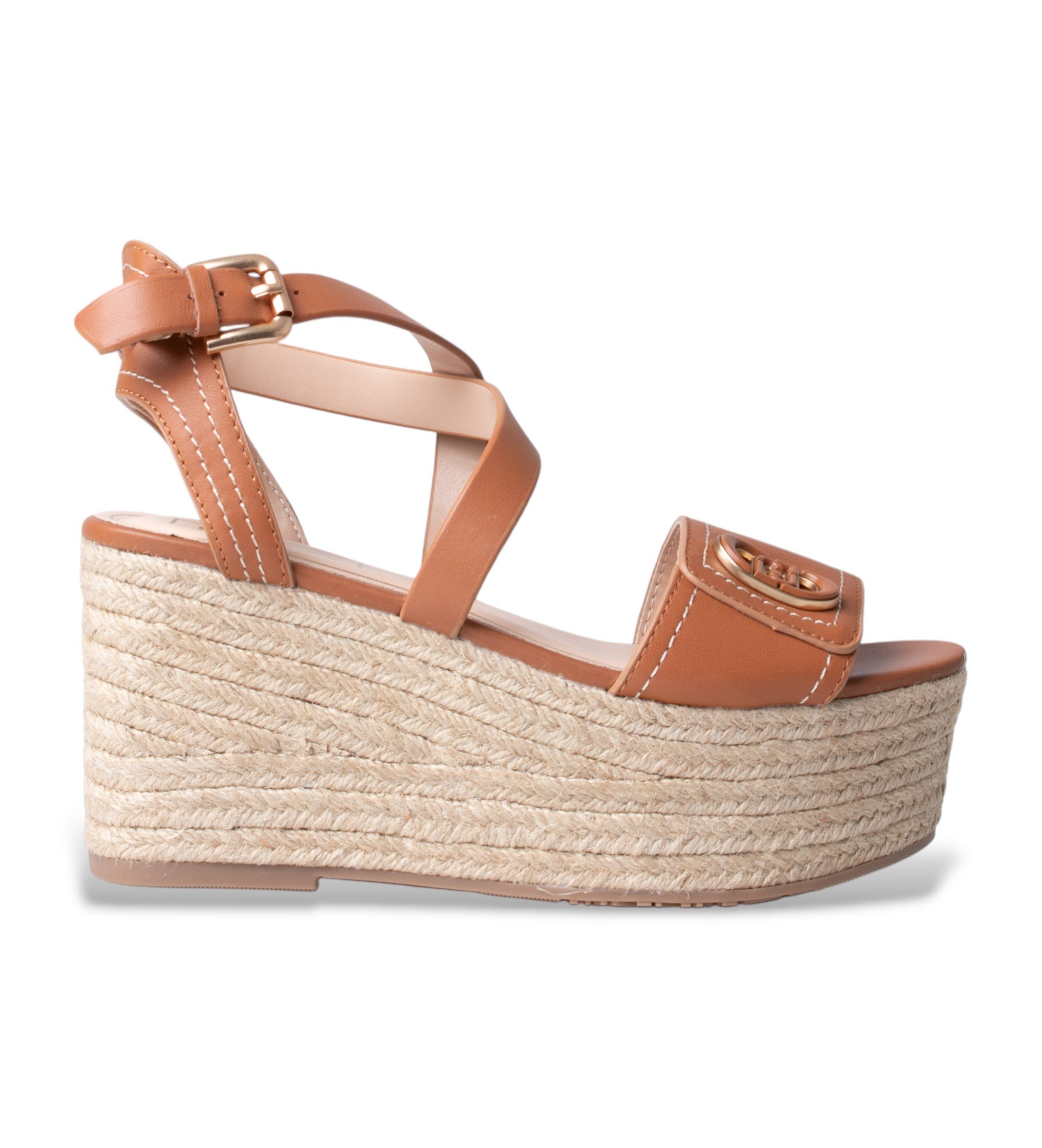 Liu Jo für Damen. SA6083P0102S3804 Leder Sandalen Bali01 braun (41), 5 bis 8 cm, Schnalle, Lässig