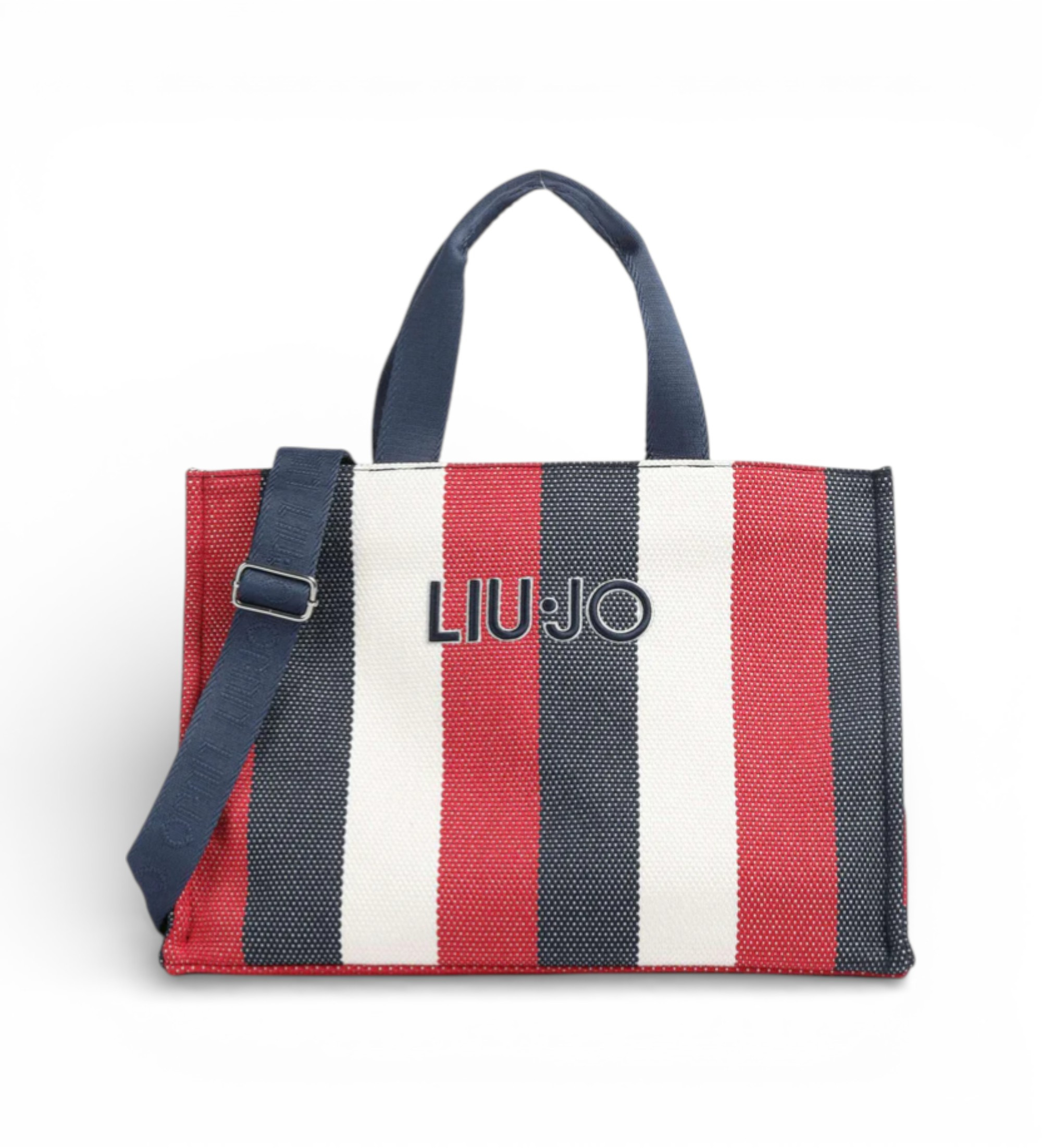 Liu Jo für Damen. 2A6026-T2176 Gestreifte Shopper-Tasche in Marineblau (OSFA), Lässig, Baumwolle