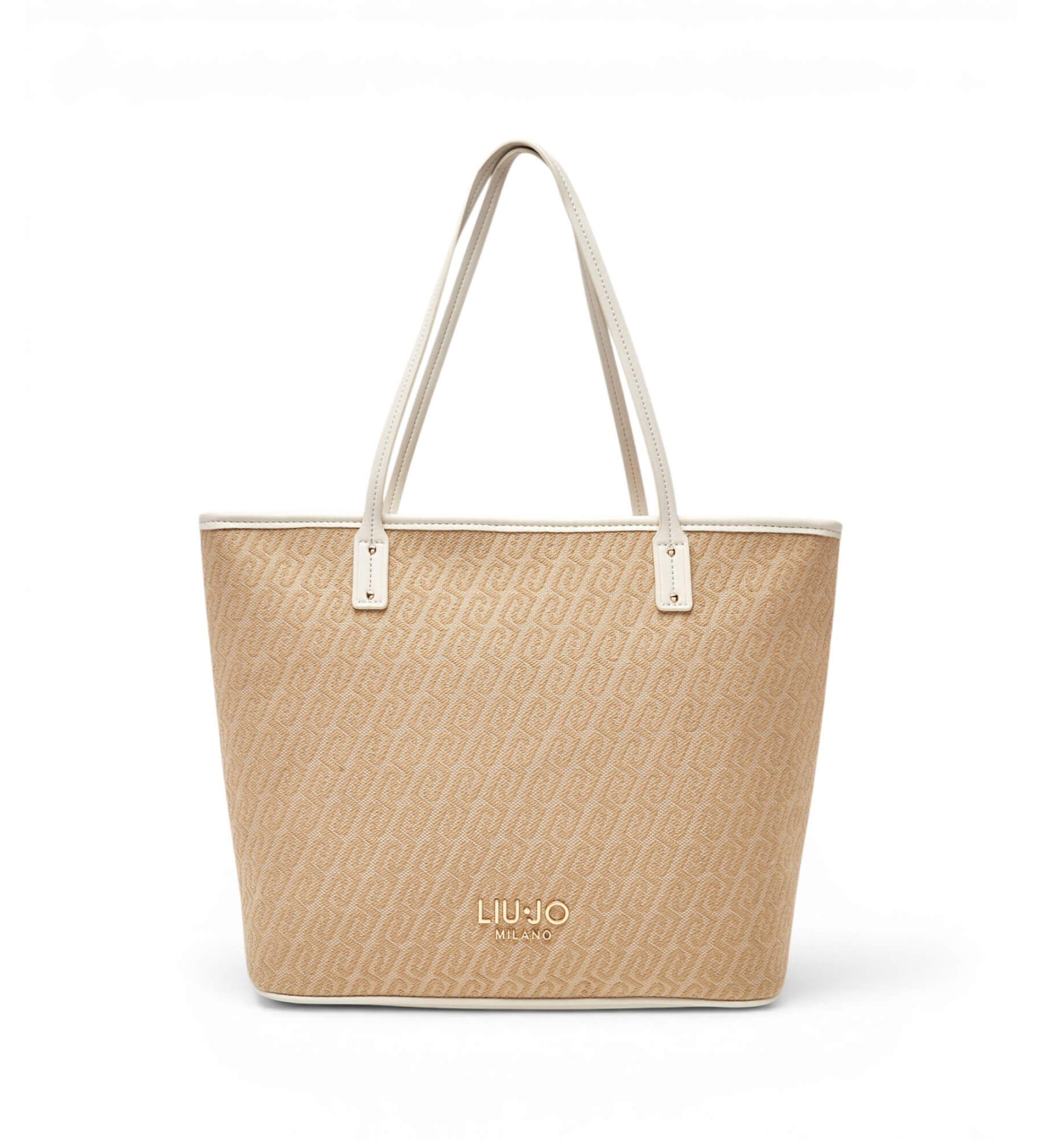 Liu Jo für Damen. AA6070-T378A Beigefarbene gewebte Jacquard-Tasche (OSFA), Lässig, Polyurethan