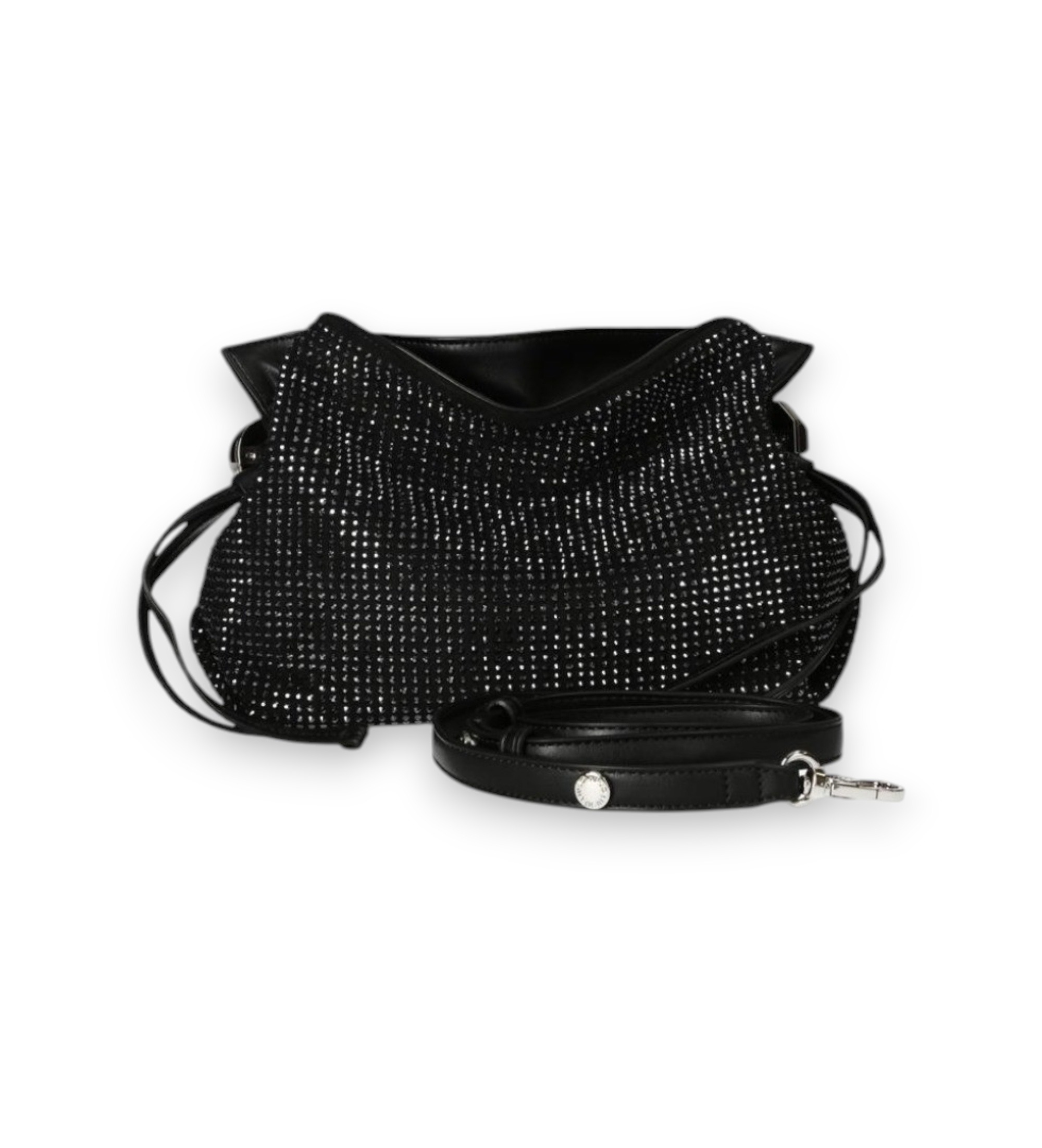 Liu Jo für Damen. AF6099-T767A Kleine Riccy-Tasche mit Strasssteinen, schwarz (OSFA), Lässig, Party, Polyester
