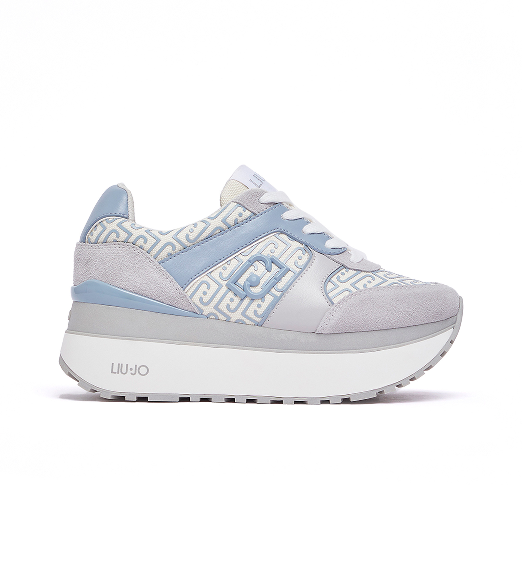 Liu Jo für Damen. BA6019PX823S3972 Maxi Wonder Plus 02 blaue Lederpantoffeln (39), 1 bis 3 cm, Schnürsenkel