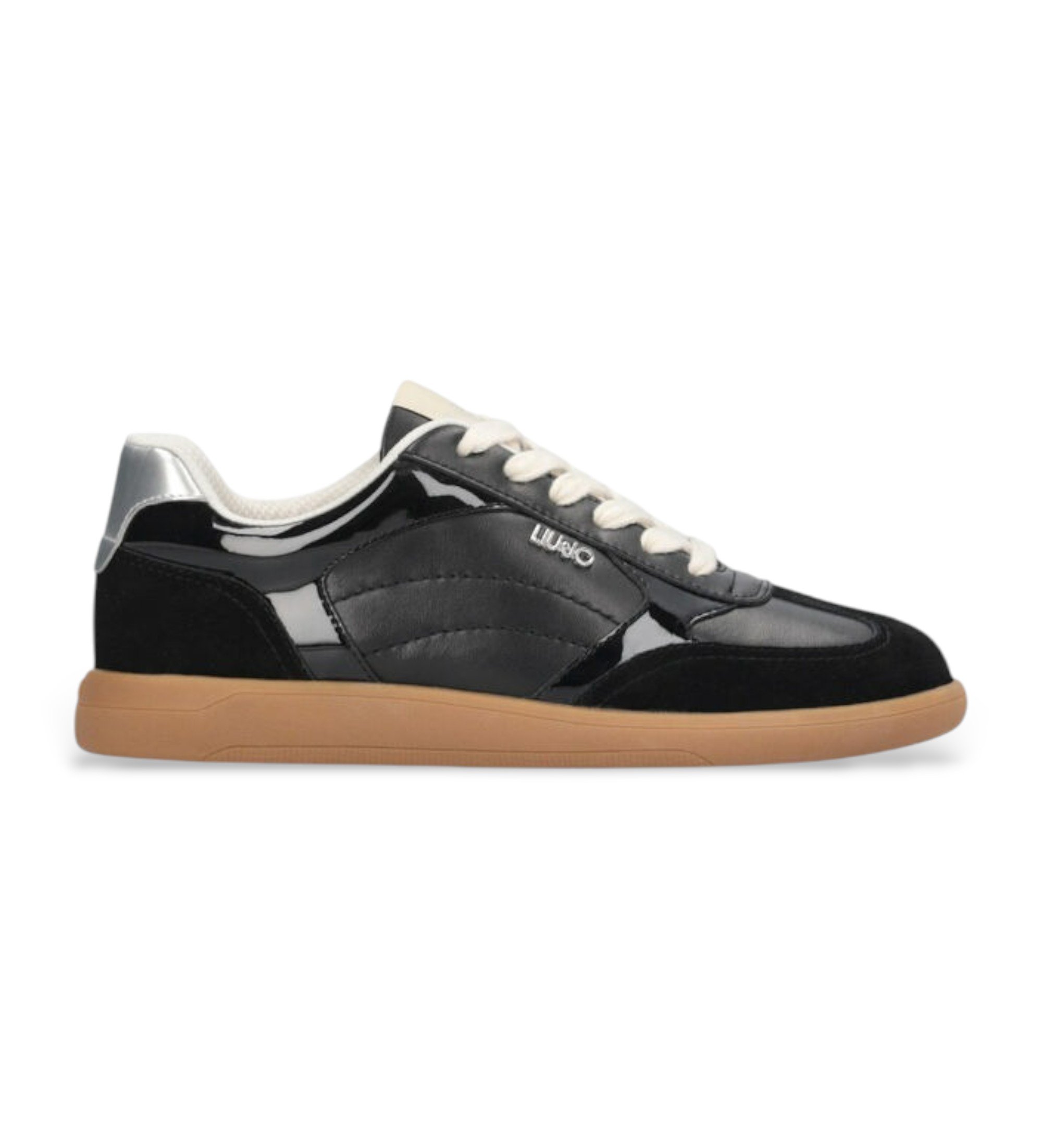 Liu Jovoor vrouwen. BF5069PX76922222 Zwarte leren sportschoenen (39), Leer, Plat, Veters, Casual