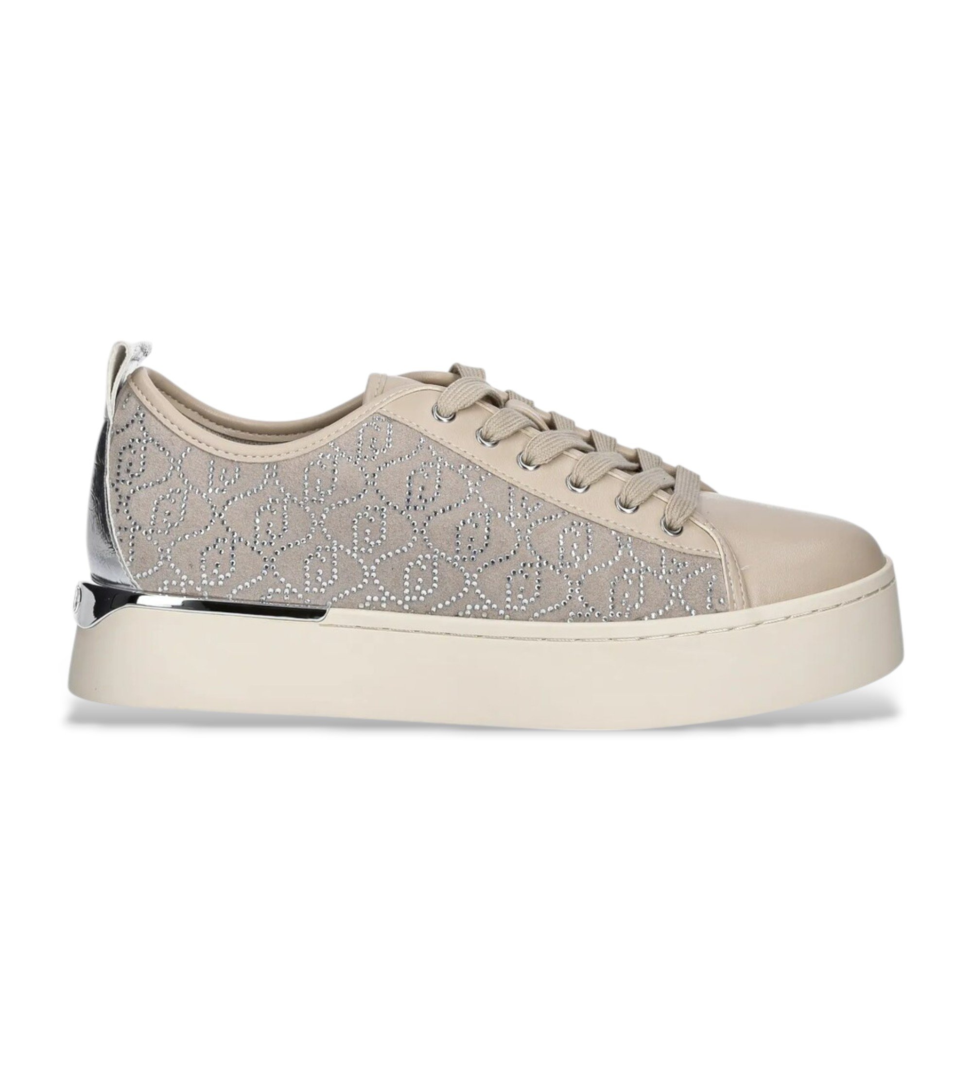 Liu Jo für Damen. BA5027PX609S3191 Hübsche beige Hausschuhe (36), 1 bis 3 cm, Schnürsenkel, Lässig