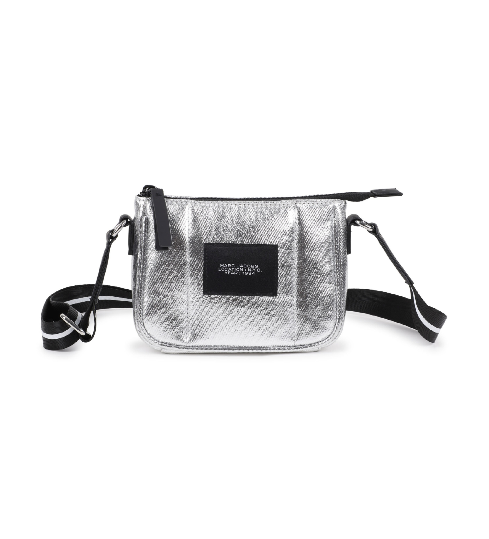 Marc Jacobs für Mädchen. W60836 Silberner metallischer Schulterriemen (OSFA), Lässig, Polyurethan, Kinderbekleidung