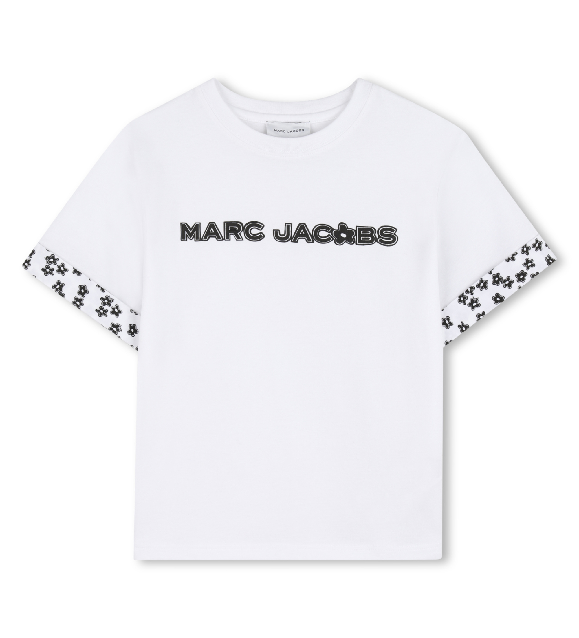 Marc Jacobs für Mädchen. W60741 Weißes Logo-T-Shirt (8Y= 126cm), Lässig, Baumwolle, Kurzarm, Kinderbekleidung