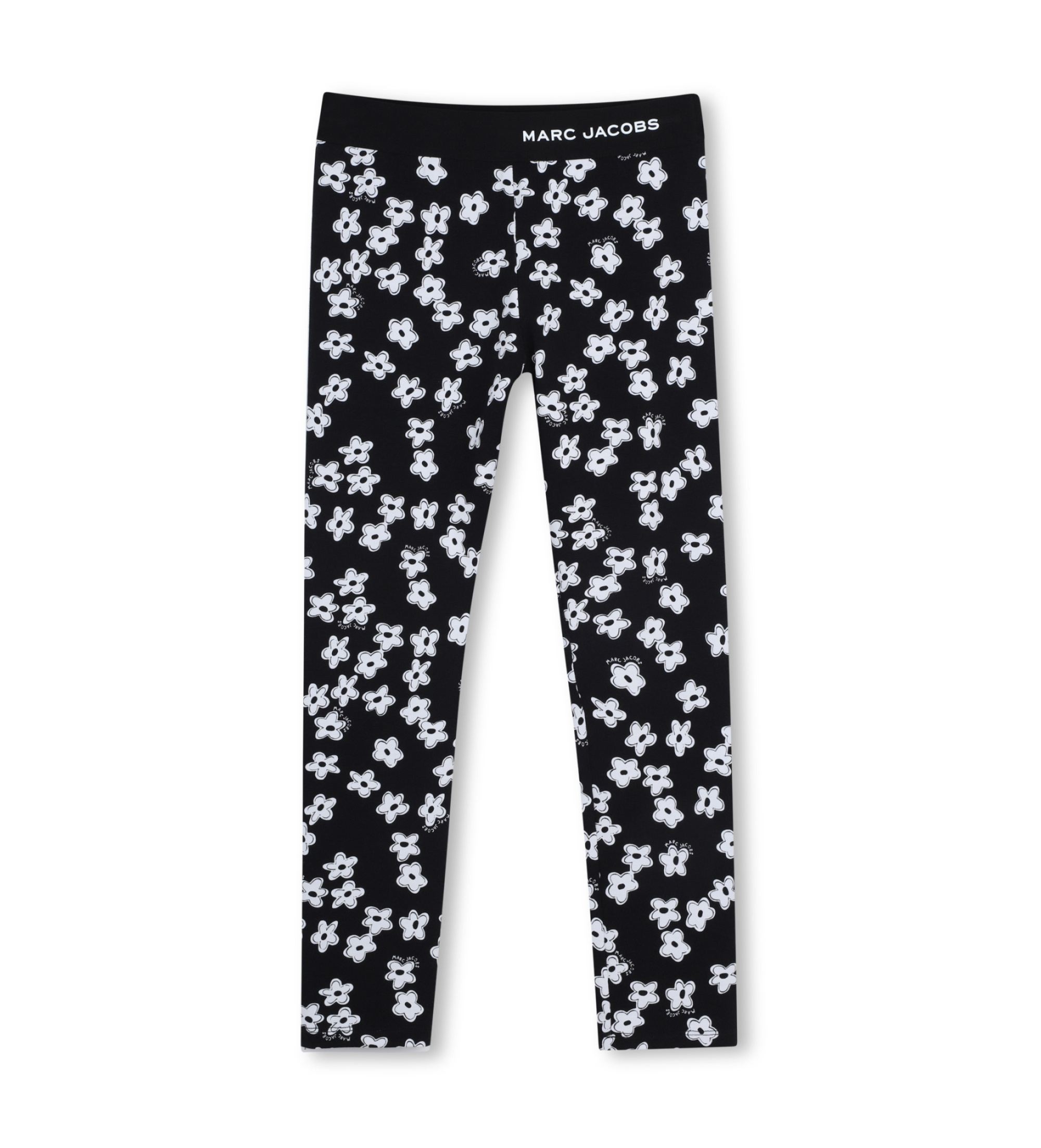Marc Jacobs für Mädchen. W60730 Schwarz geblümte Leggings (4Y= 102cm), Lässig, Baumwolle, Kinderbekleidung