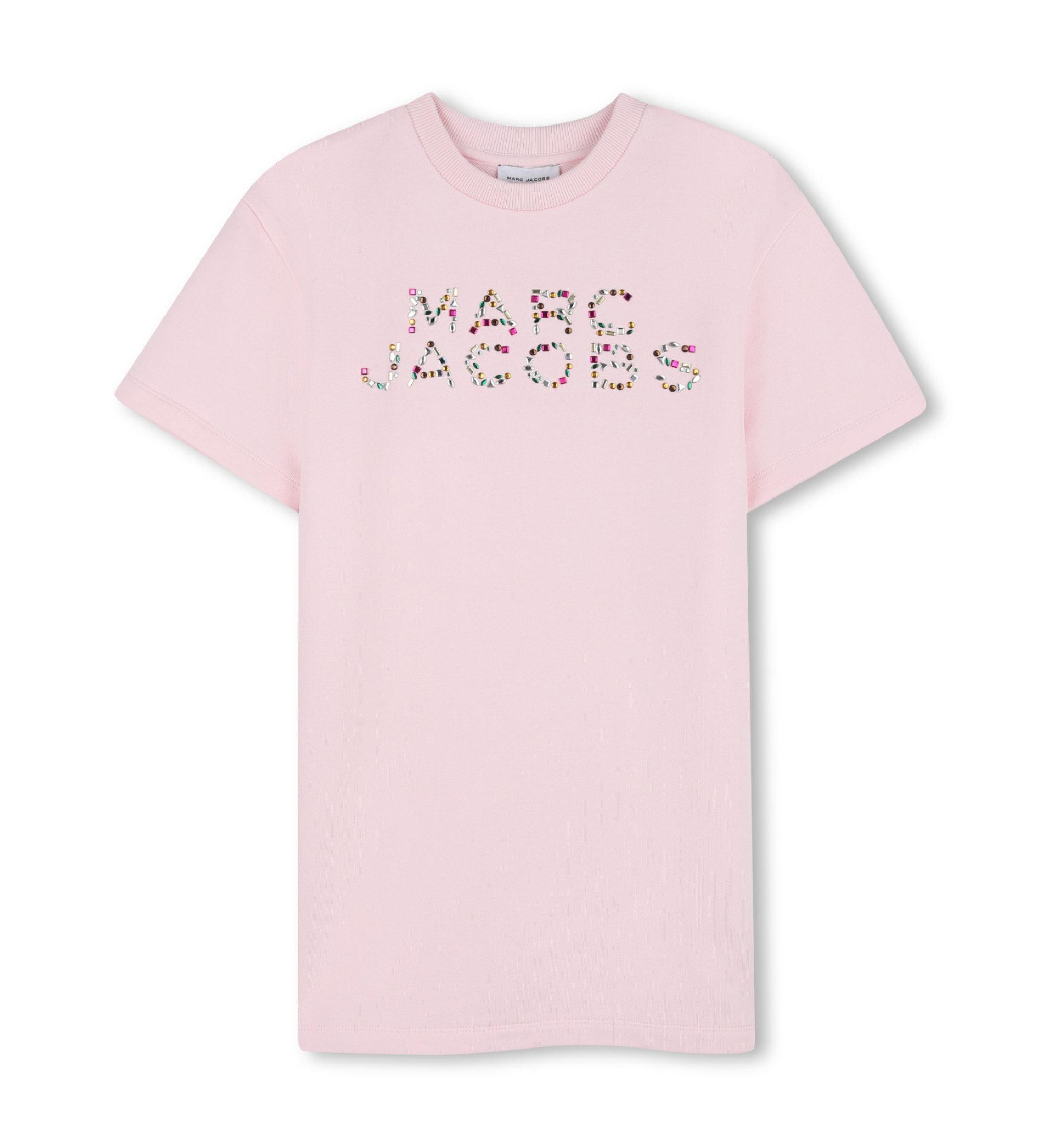 Marc Jacobs für Mädchen. W60718 Rosa Logo-Kleid (8Y= 126cm), Lässig, Baumwolle, Kurzarm, Kinderbekleidung