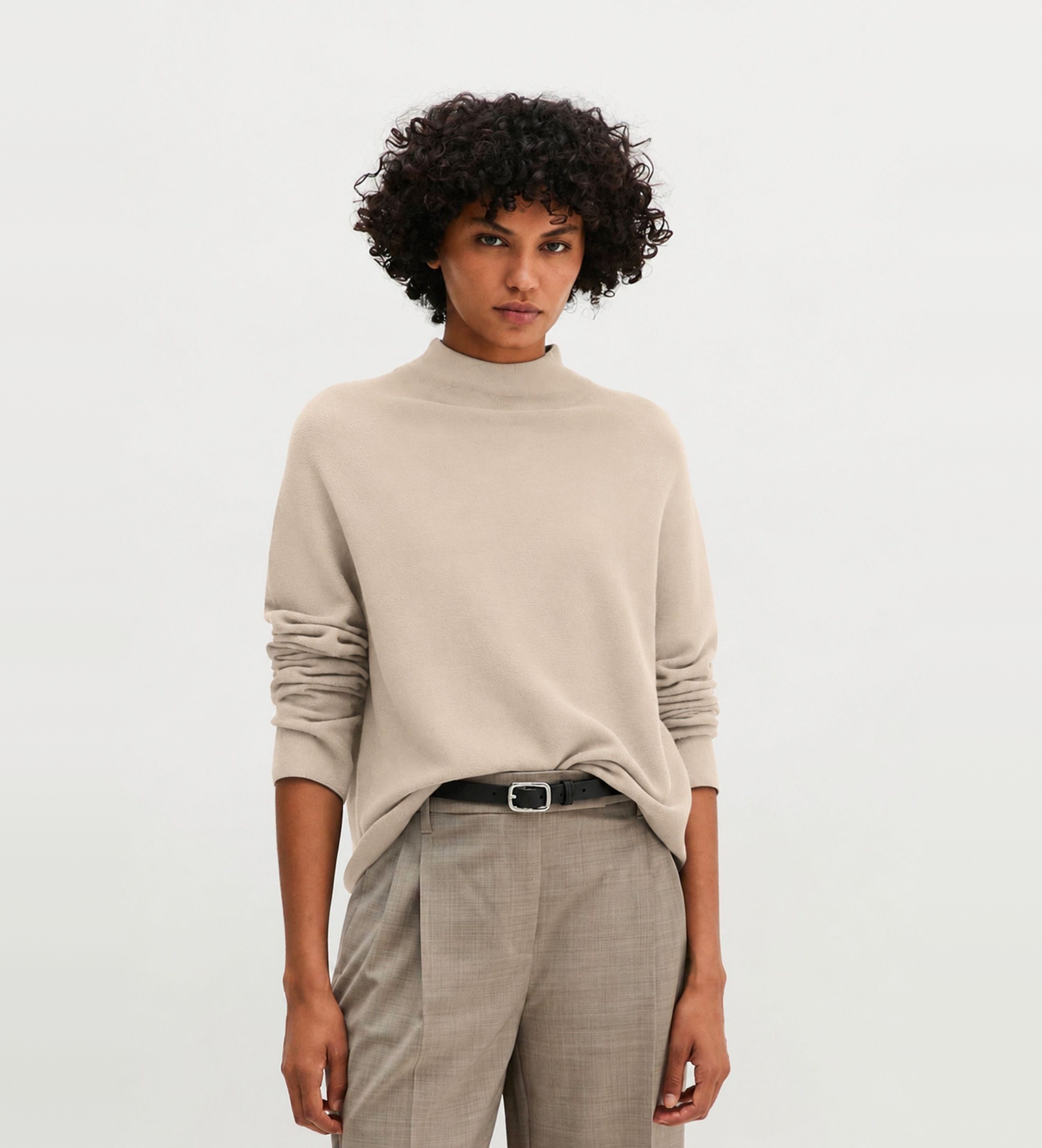 Marc O'Polo für Damen. 5000011956 Entspannter nahtloser Pullover in Beige (M), Lässig, Baumwolle
