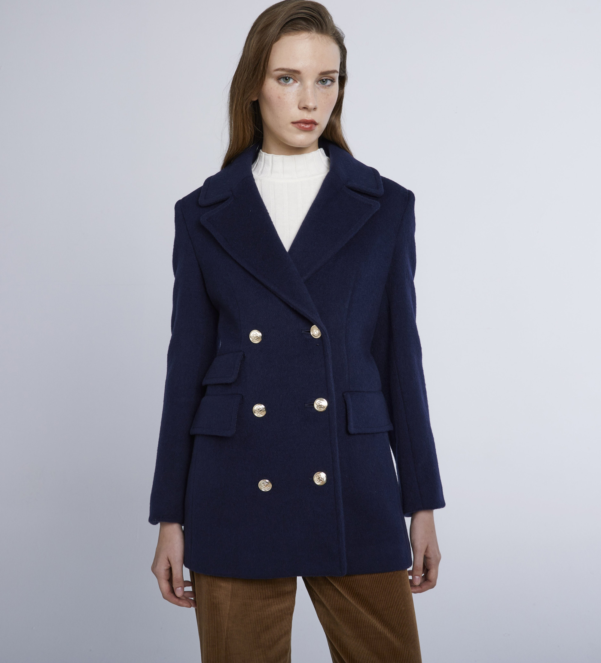Marella für Damen. 2423086034200 Aguzzo-Mantel in Marineblau (44), Lässig, Wolle