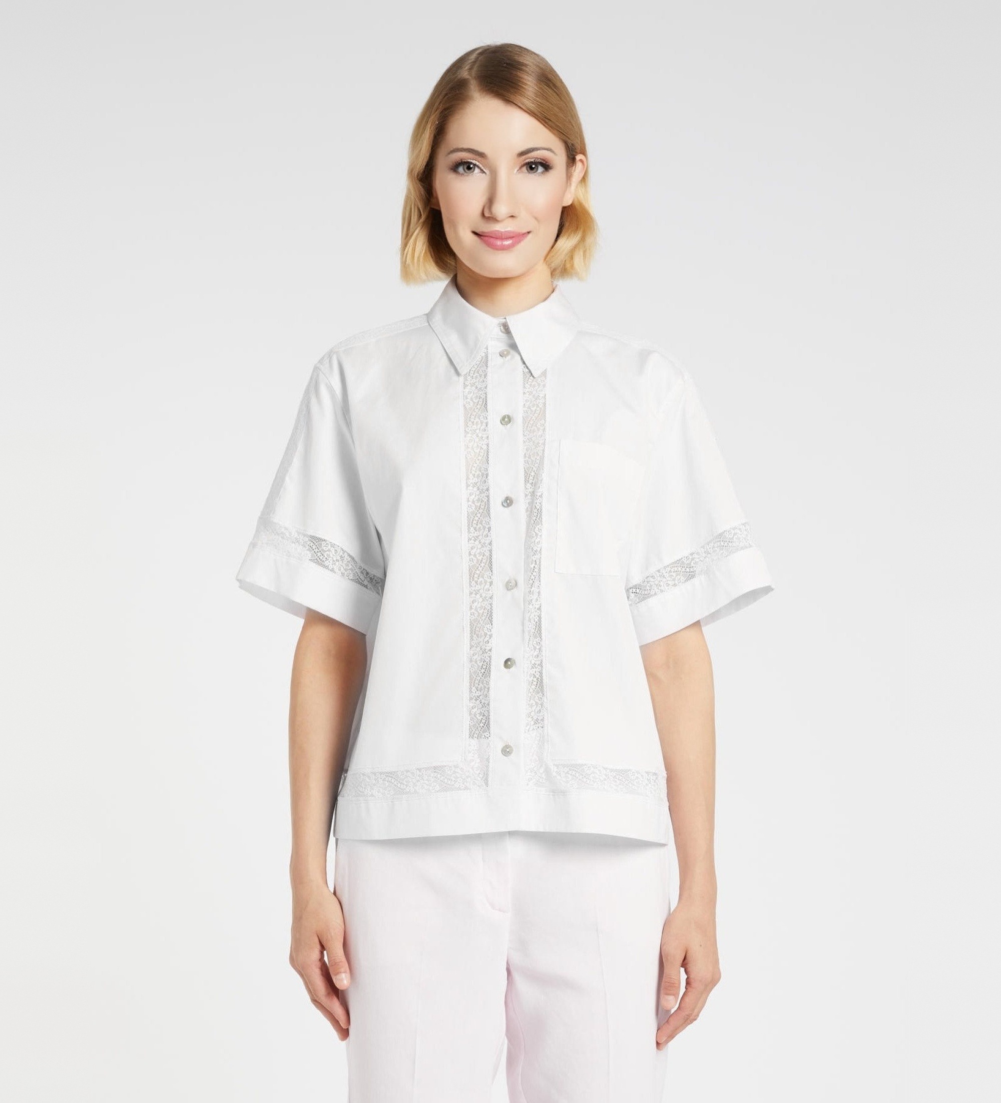 Marella für Damen. 2613111055200 Hemd Mlmwhisky weiß (40), Lässig, Baumwolle, Kurzarm
