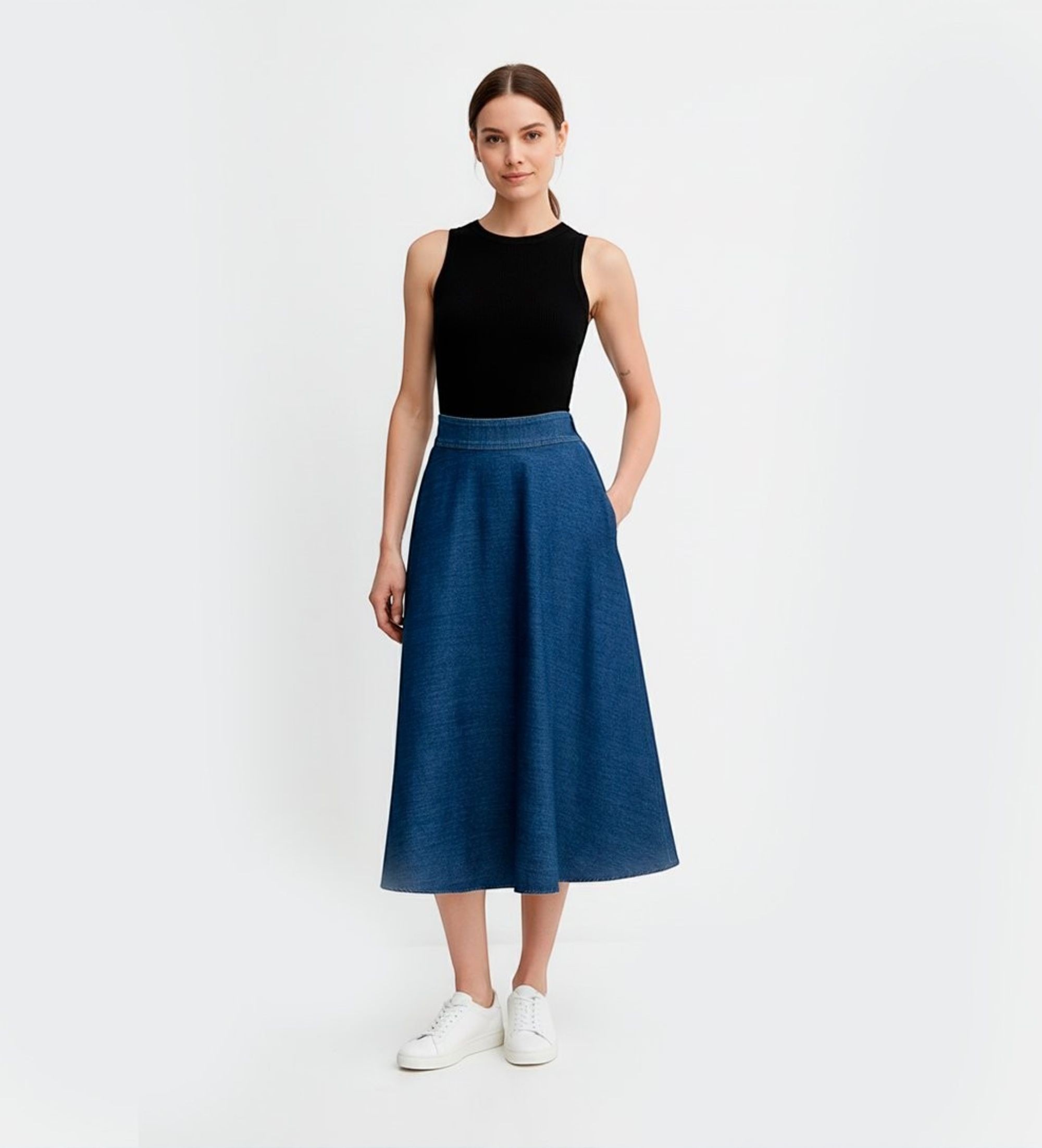 Marella für Damen. 2523106014200 Figur-Rock blau (44), Lässig, Denim