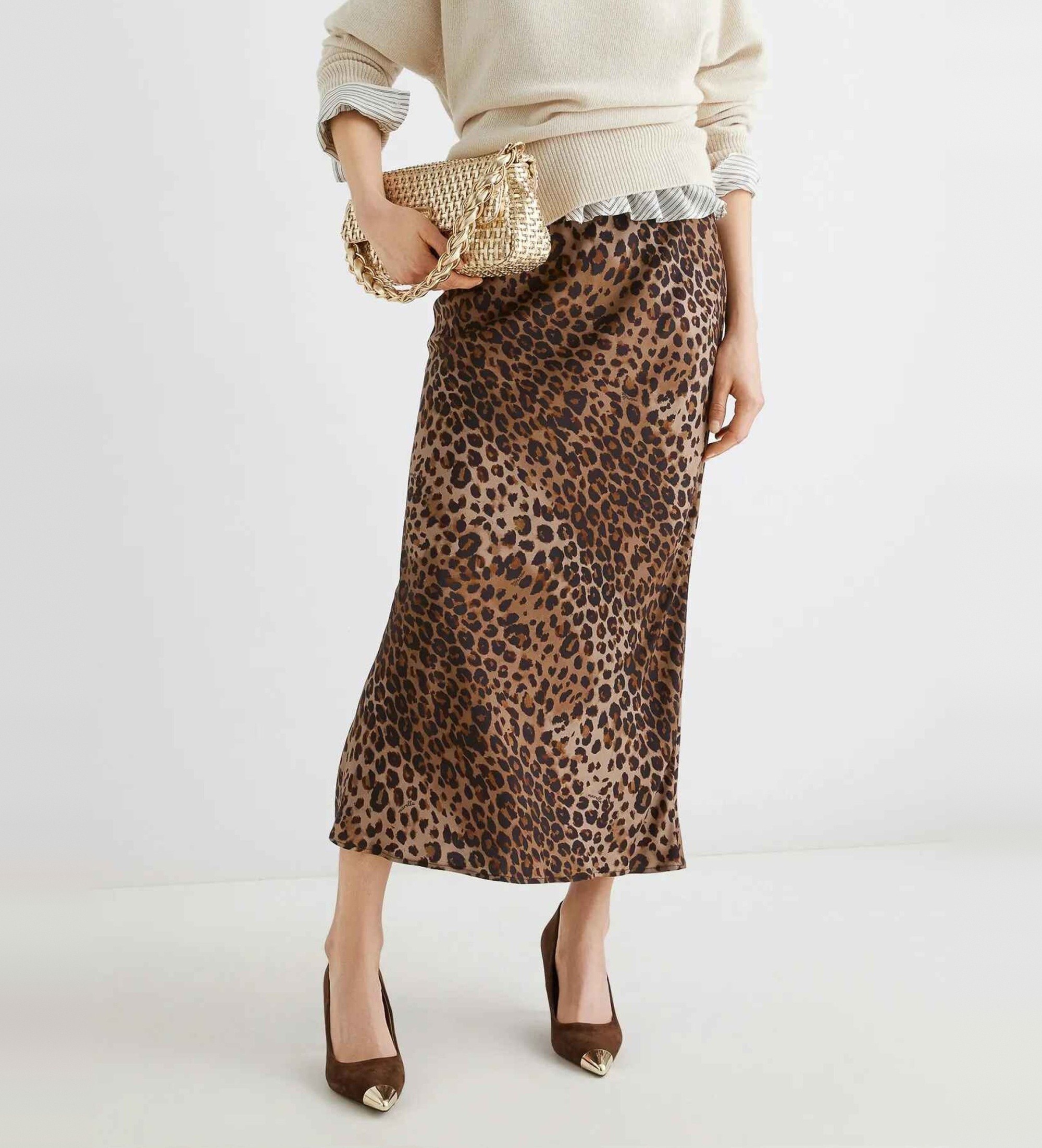 Marella für Damen. 2523106104200 Langer Albany-Rock mit Tiermuster (46), Tierdruck, Viskose