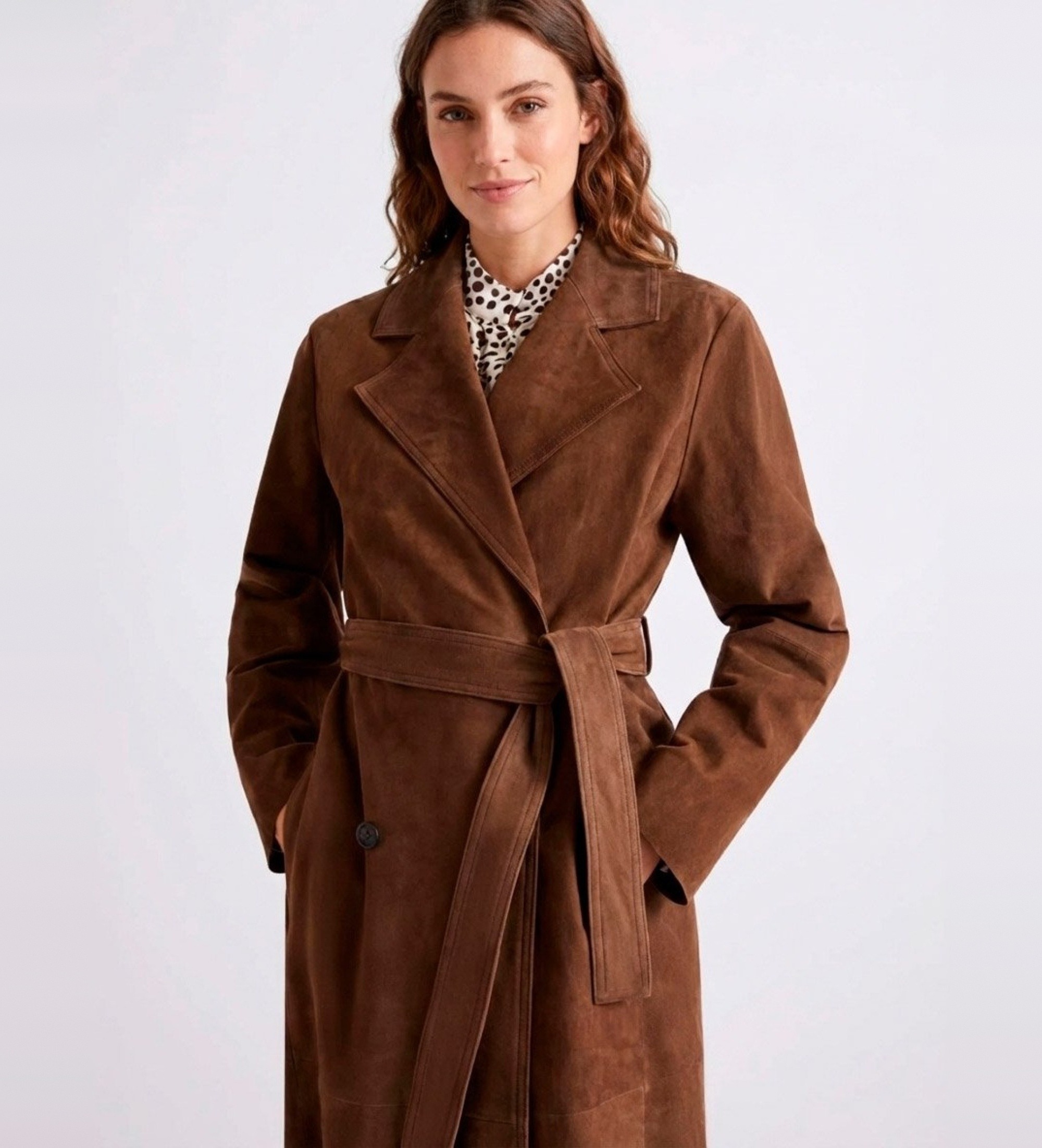 Marella für Damen. 2613441091200 Mlloblare Wildleder Trenchcoat braun (42), Lässig