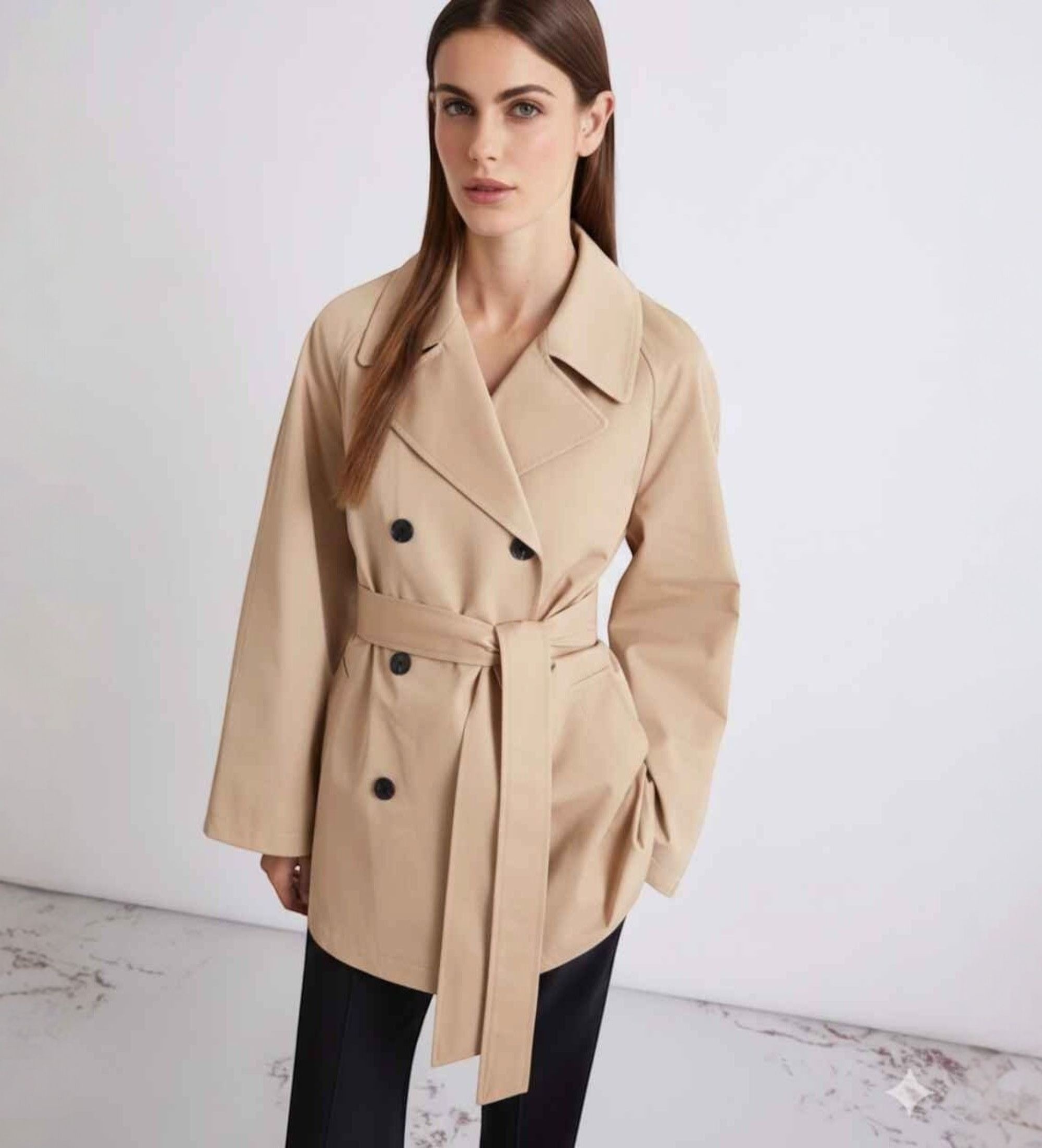Marella für Damen. 2613021031200 Mllumido Beige Trenchcoat (40), Lässig, Baumwolle