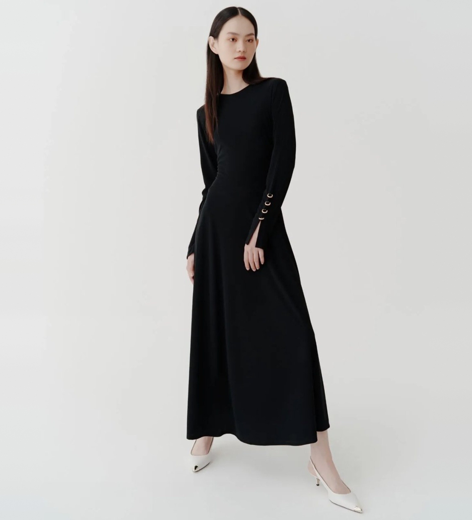Marella für Damen. 2513621013200 Langärmeliges Kleid Soledad schwarz (M), Lässig, Party, Polyester, Langarm