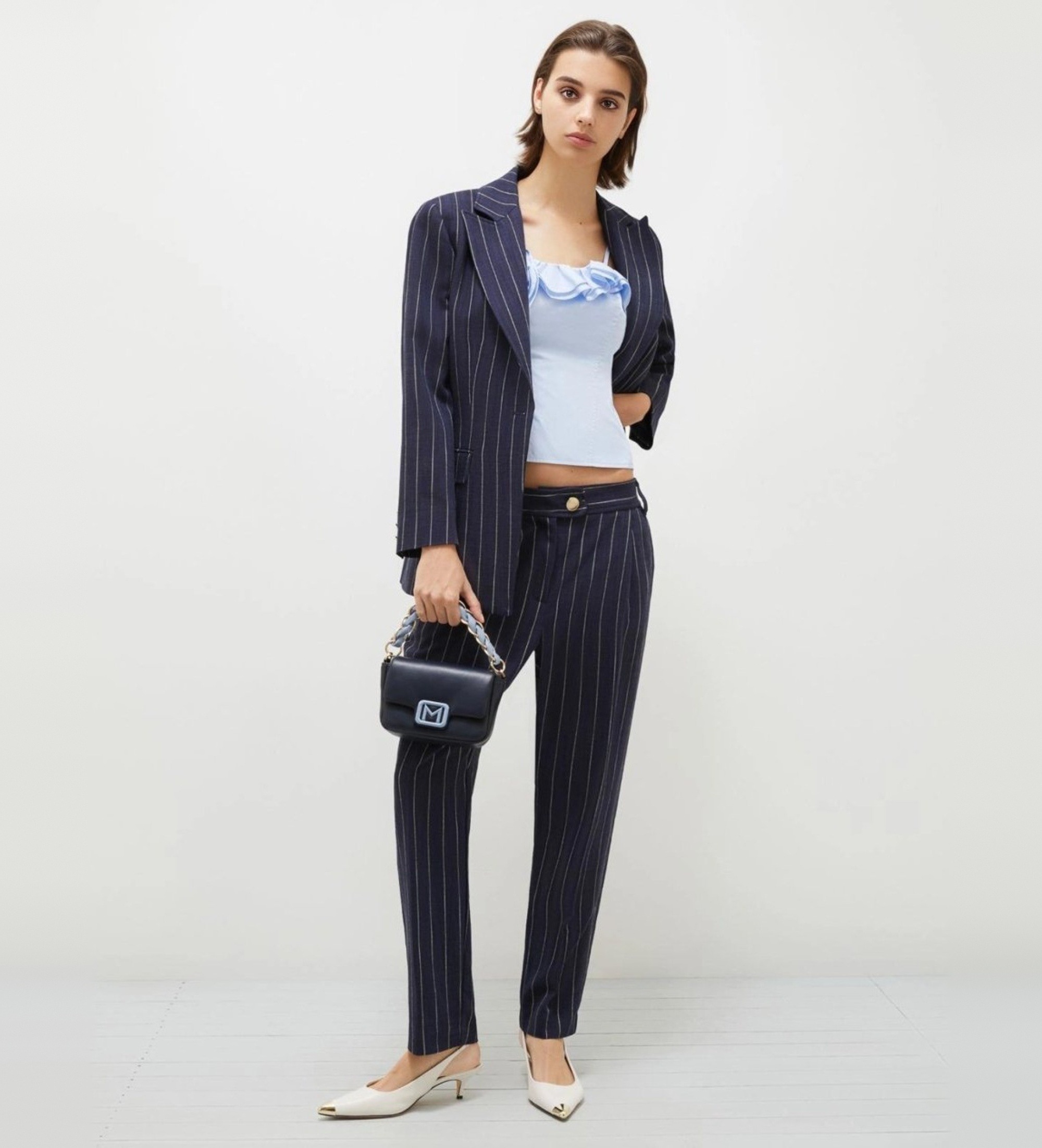 Marella für Damen. 2513131061200 Rocco marineblaue Hose (46), Lässig, Party, Klassisch, Viskose