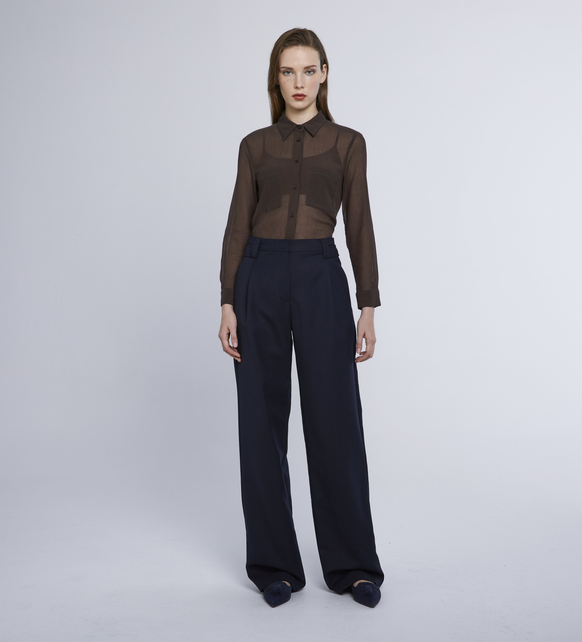 Marella für Damen. 2423136022200 Hose Bananas navy (42), Lässig, Polyester, Marine
