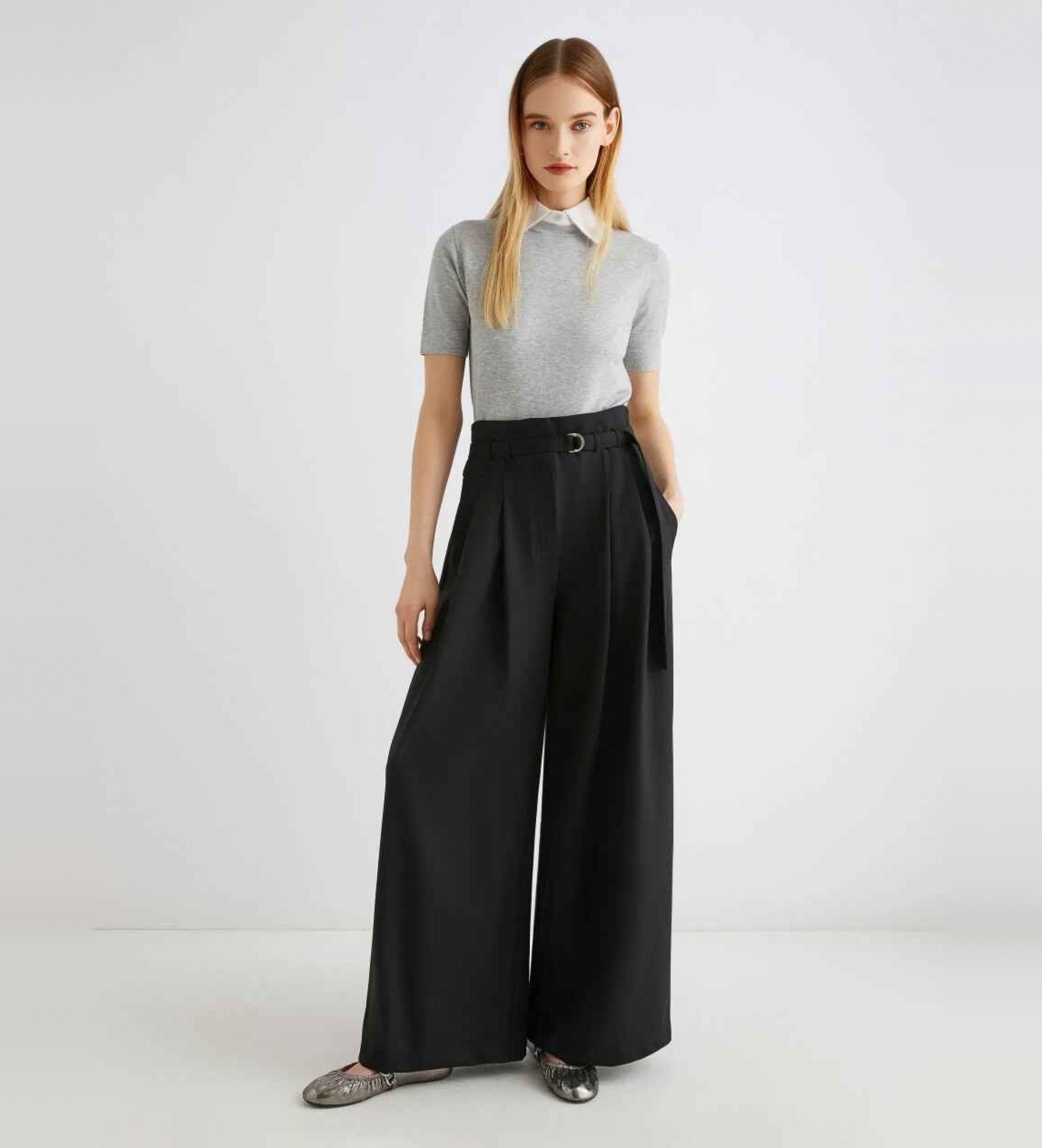 Marella für Damen. 2523136011200 Bondeno Hose mit hoher Taille schwarz (44), Lässig, Polyester