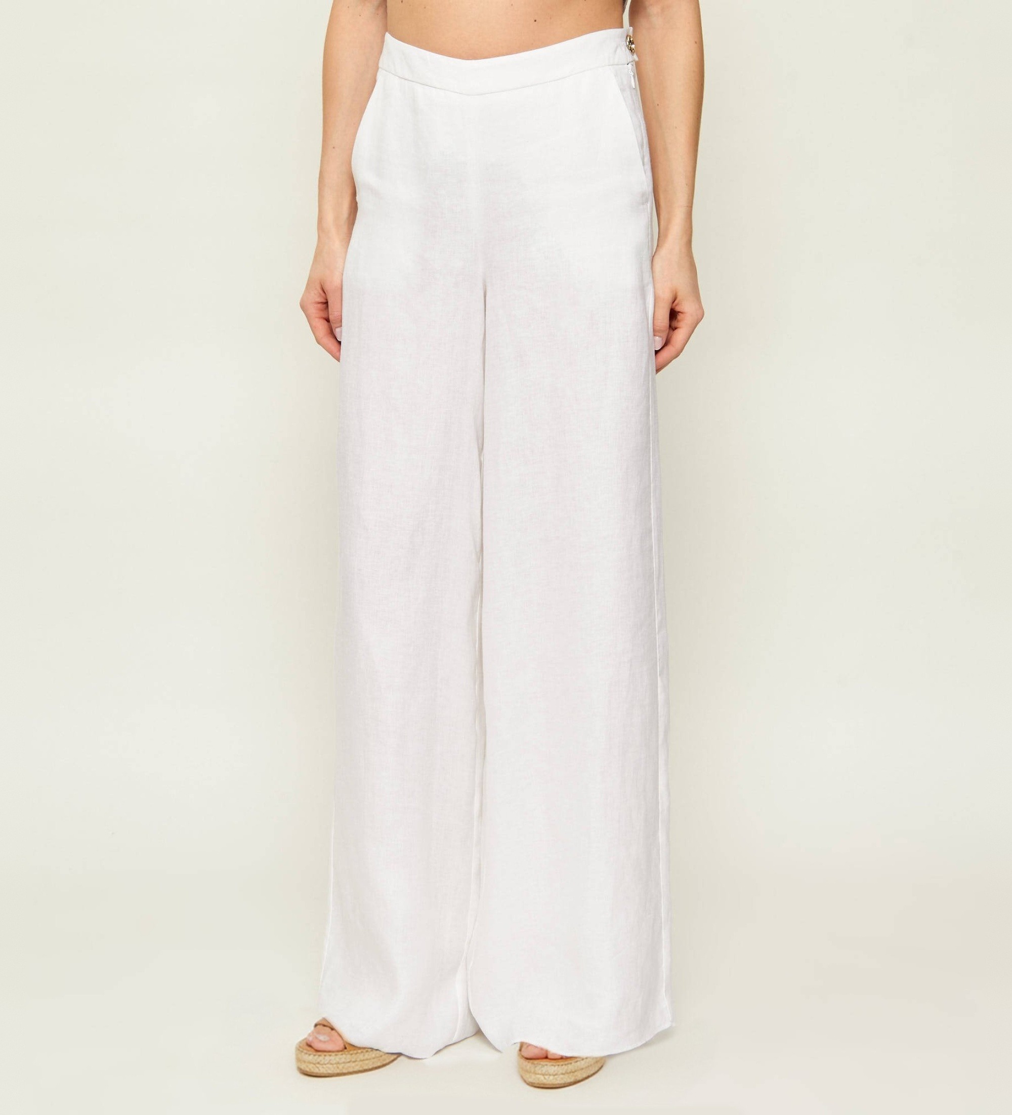 Marella für Damen. 2613131062200 Weiße Leinenhose von Mllottelia (42), Lässig